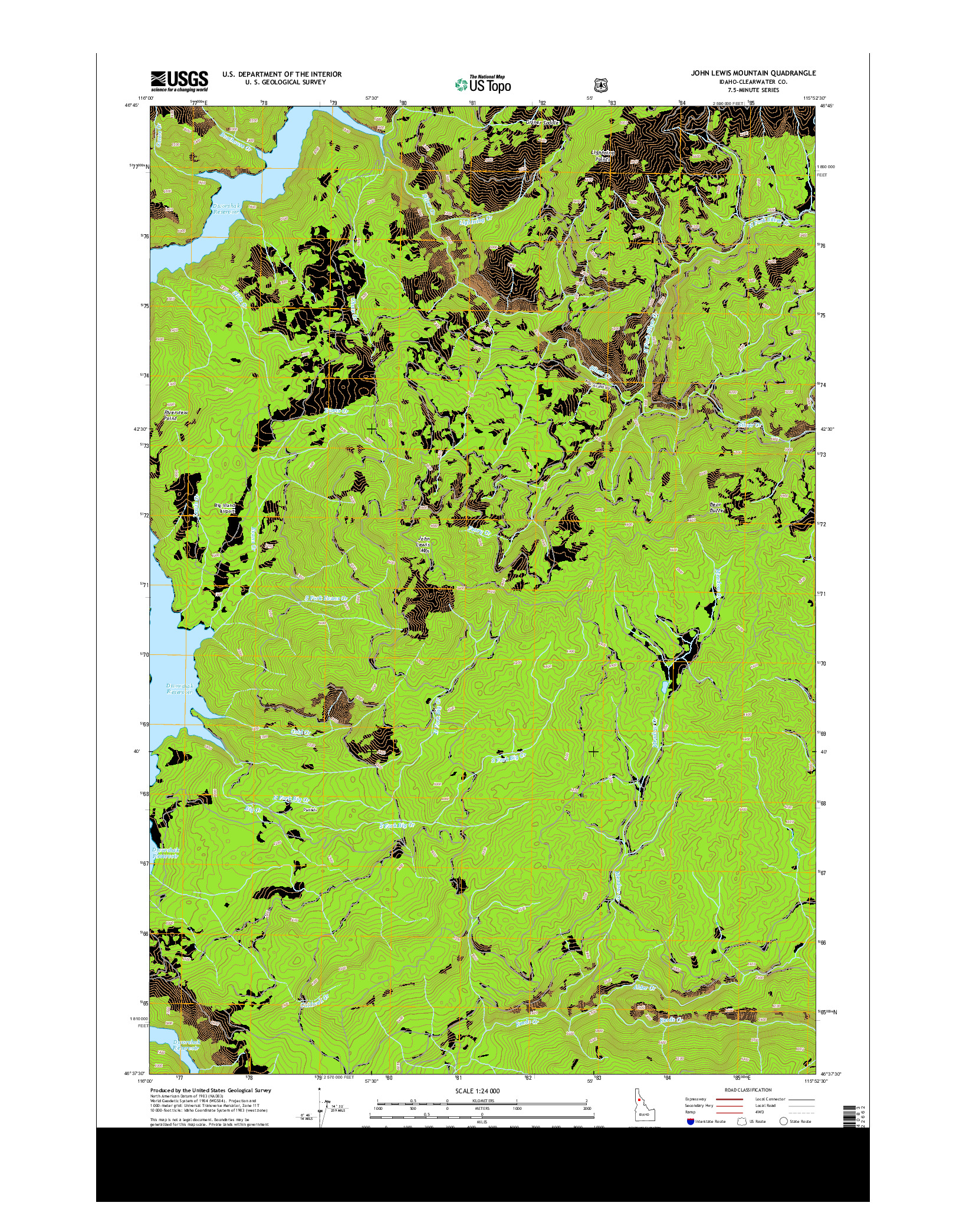 USGS US TOPO 7.5-MINUTE MAP FOR JOHN LEWIS MOUNTAIN, ID 2013