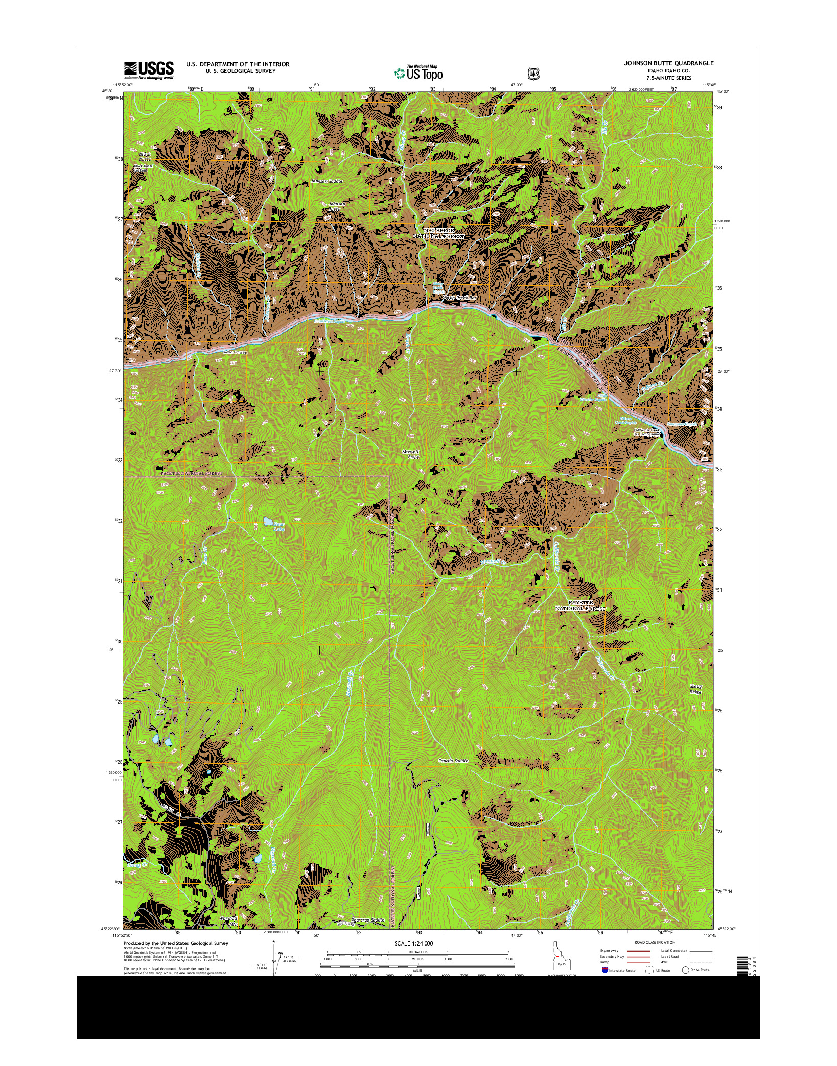 USGS US TOPO 7.5-MINUTE MAP FOR JOHNSON BUTTE, ID 2013