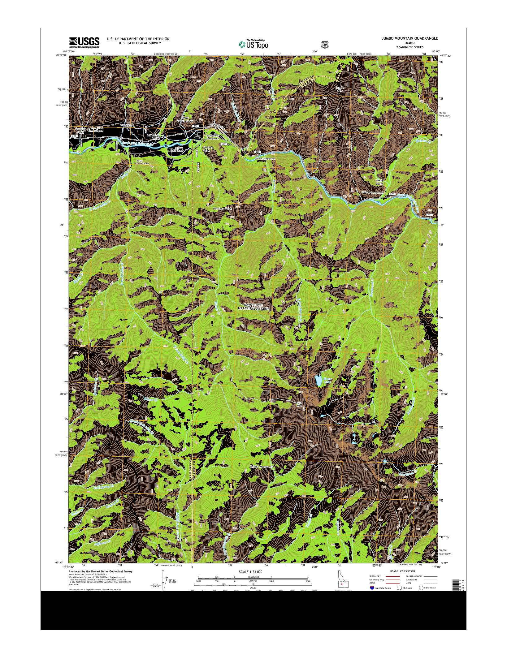 USGS US TOPO 7.5-MINUTE MAP FOR JUMBO MOUNTAIN, ID 2013
