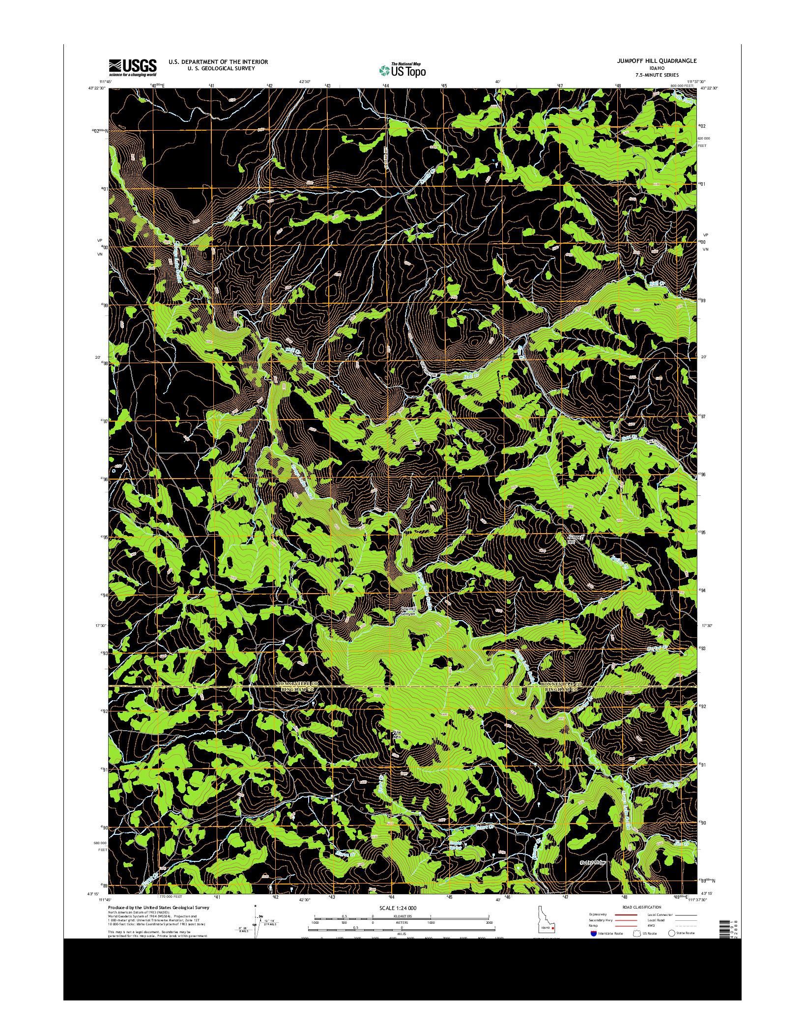 USGS US TOPO 7.5-MINUTE MAP FOR JUMPOFF HILL, ID 2013