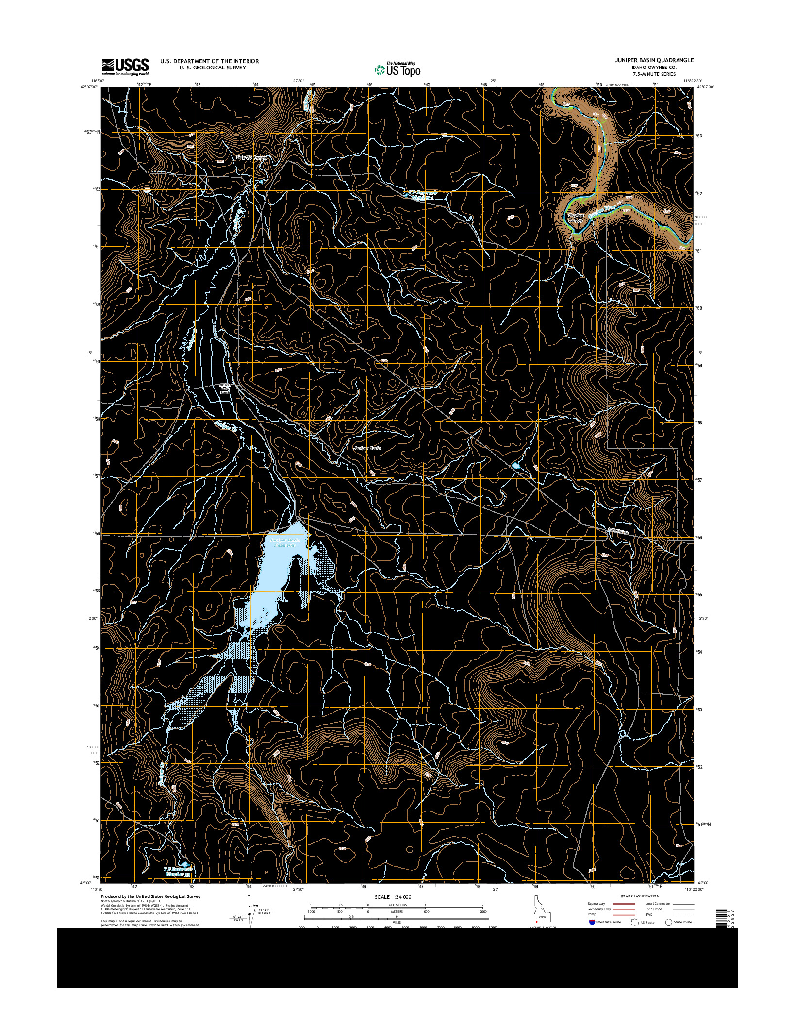 USGS US TOPO 7.5-MINUTE MAP FOR JUNIPER BASIN, ID 2013