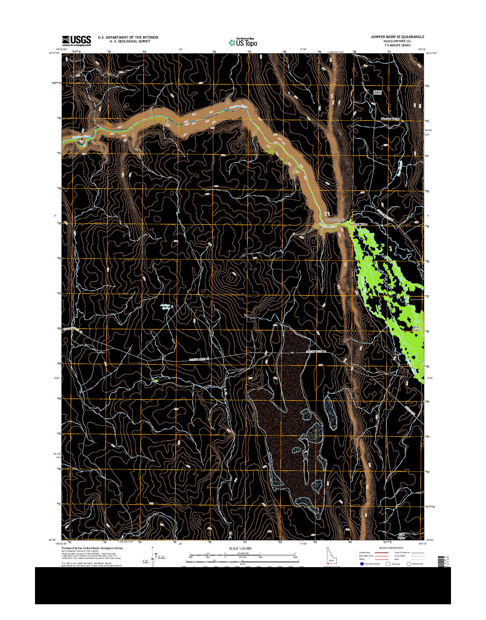 USGS US TOPO 7.5-MINUTE MAP FOR JUNIPER BASIN SE, ID 2013