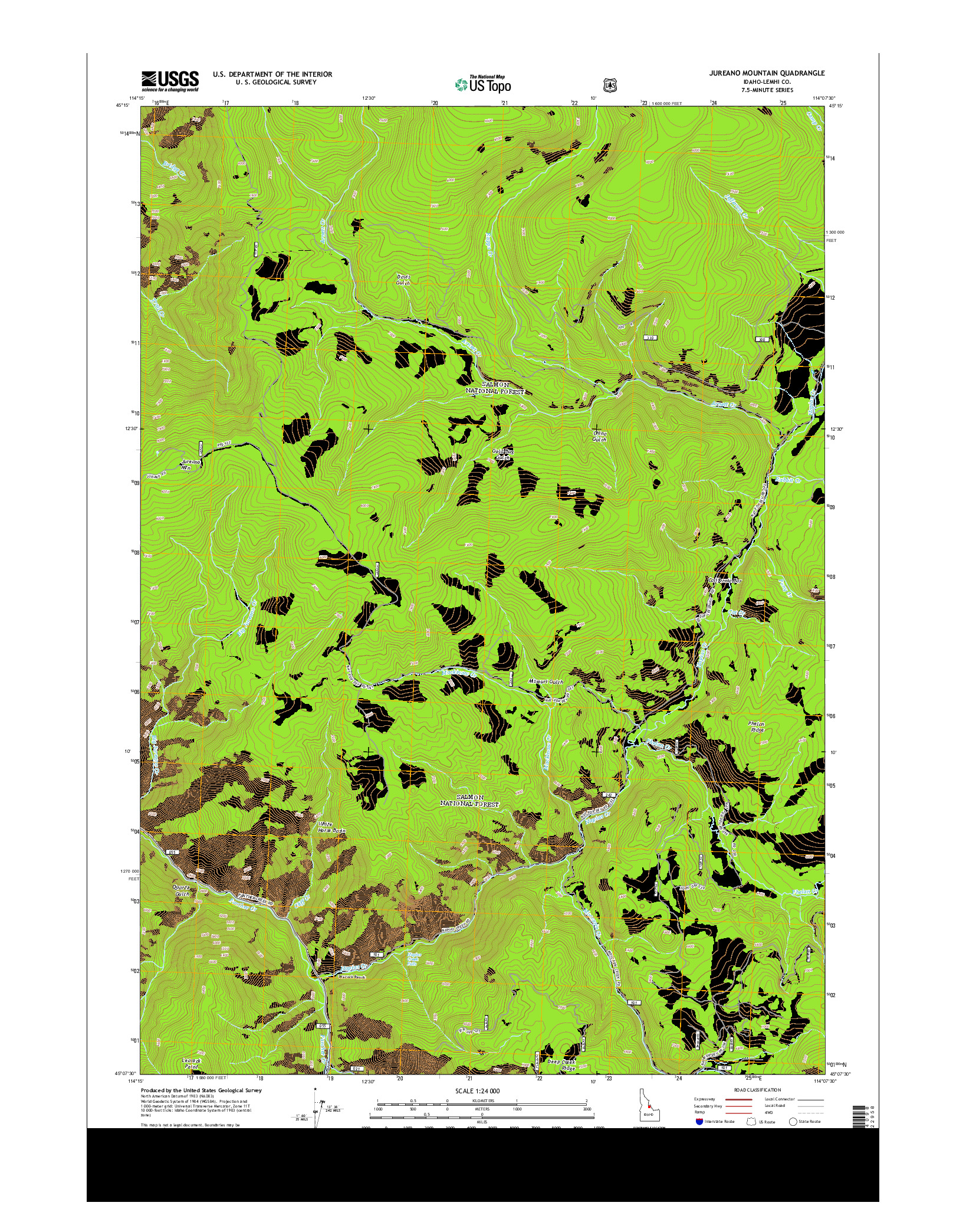 USGS US TOPO 7.5-MINUTE MAP FOR JUREANO MOUNTAIN, ID 2013