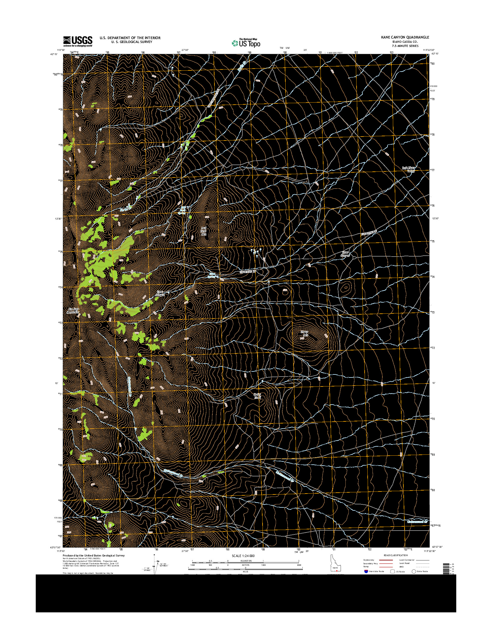 USGS US TOPO 7.5-MINUTE MAP FOR KANE CANYON, ID 2013