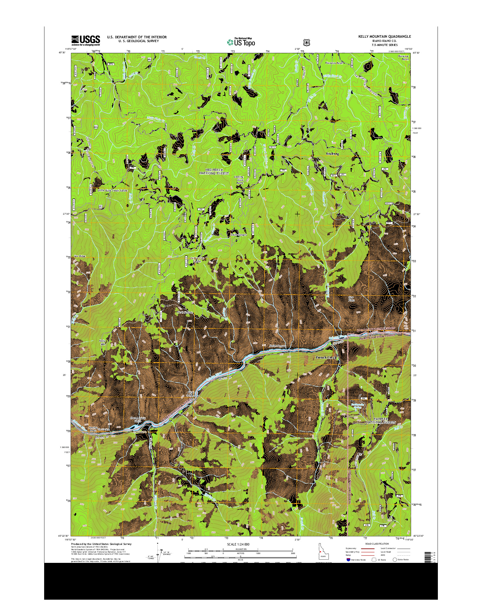 USGS US TOPO 7.5-MINUTE MAP FOR KELLY MOUNTAIN, ID 2013