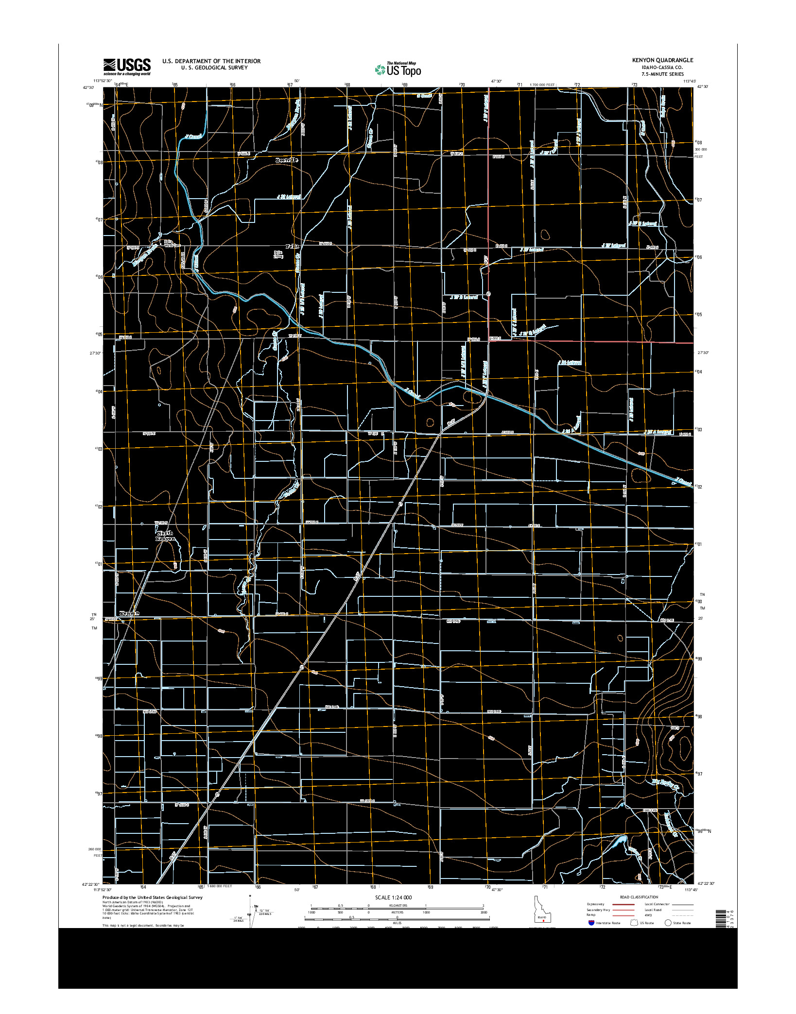 USGS US TOPO 7.5-MINUTE MAP FOR KENYON, ID 2013