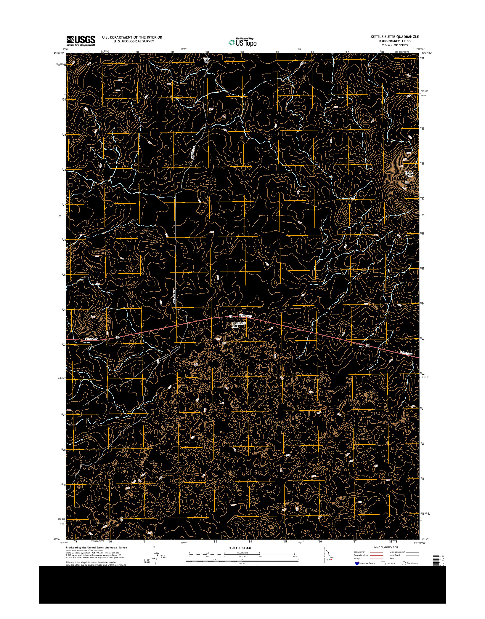 USGS US TOPO 7.5-MINUTE MAP FOR KETTLE BUTTE, ID 2013