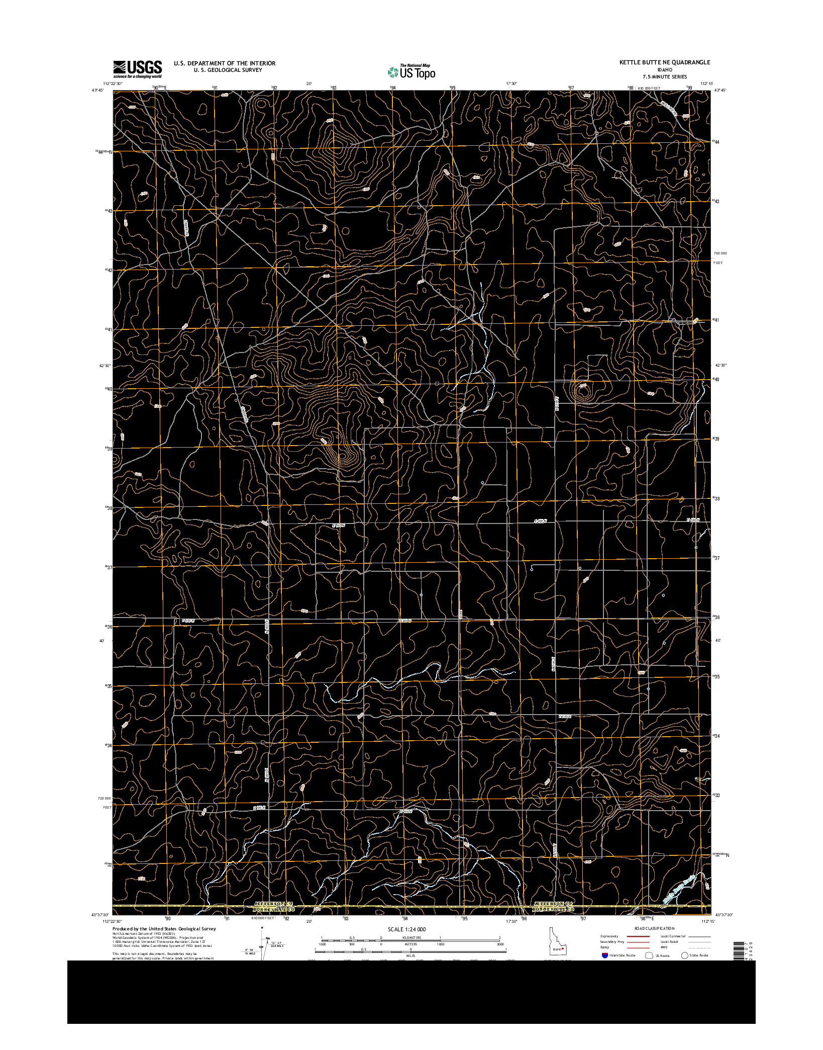USGS US TOPO 7.5-MINUTE MAP FOR KETTLE BUTTE NE, ID 2013