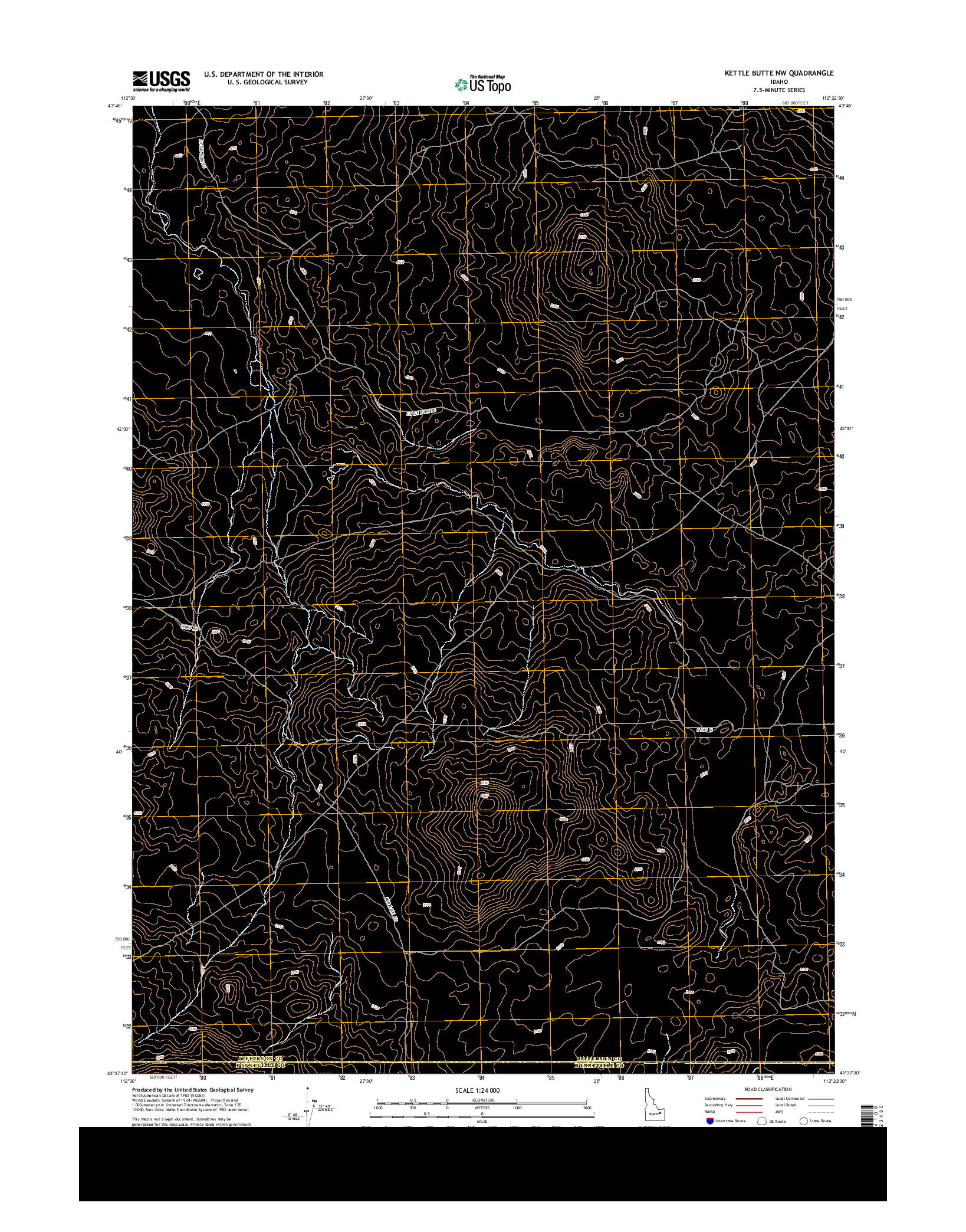 USGS US TOPO 7.5-MINUTE MAP FOR KETTLE BUTTE NW, ID 2013