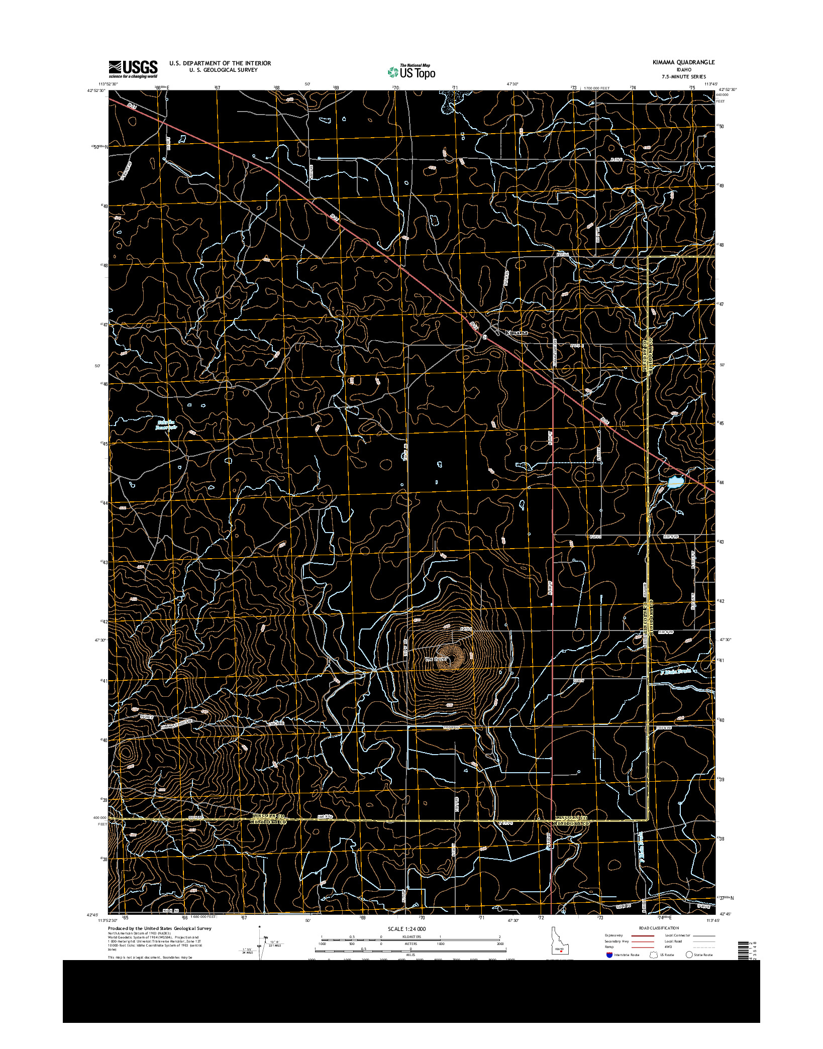 USGS US TOPO 7.5-MINUTE MAP FOR KIMAMA, ID 2013