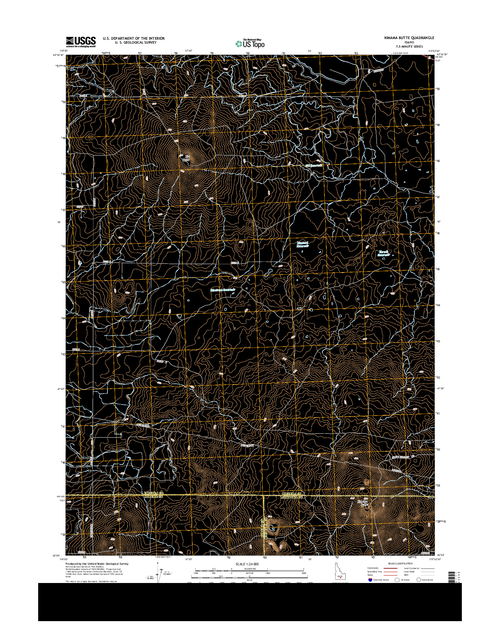 USGS US TOPO 7.5-MINUTE MAP FOR KIMAMA BUTTE, ID 2013