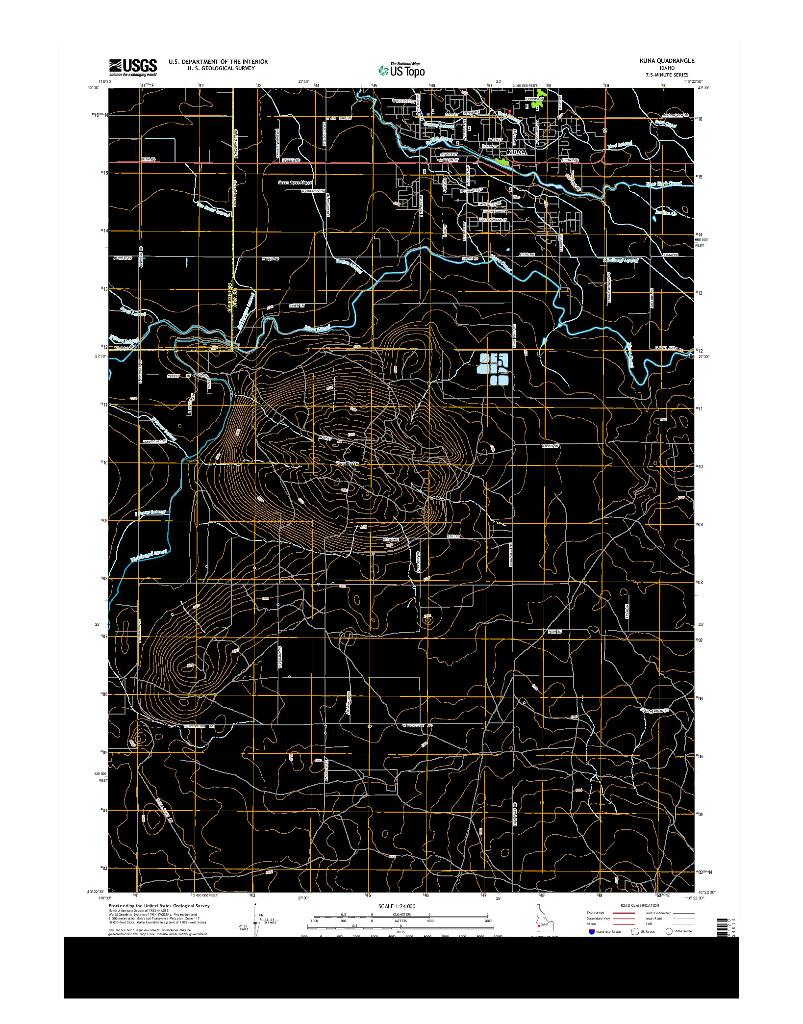 USGS US TOPO 7.5-MINUTE MAP FOR KUNA, ID 2013