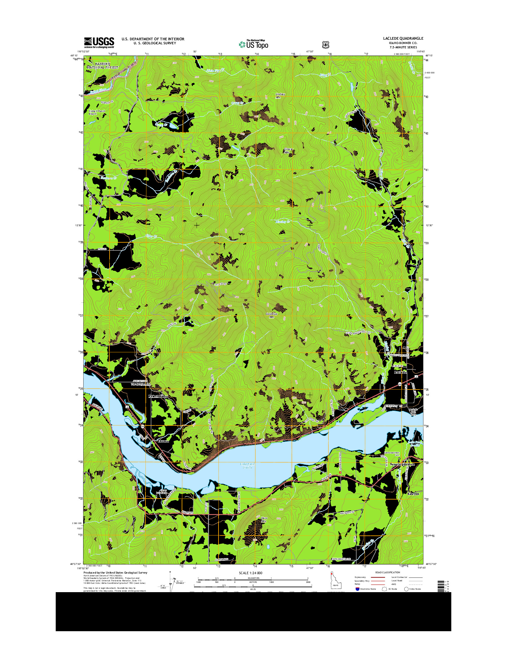 USGS US TOPO 7.5-MINUTE MAP FOR LACLEDE, ID 2013