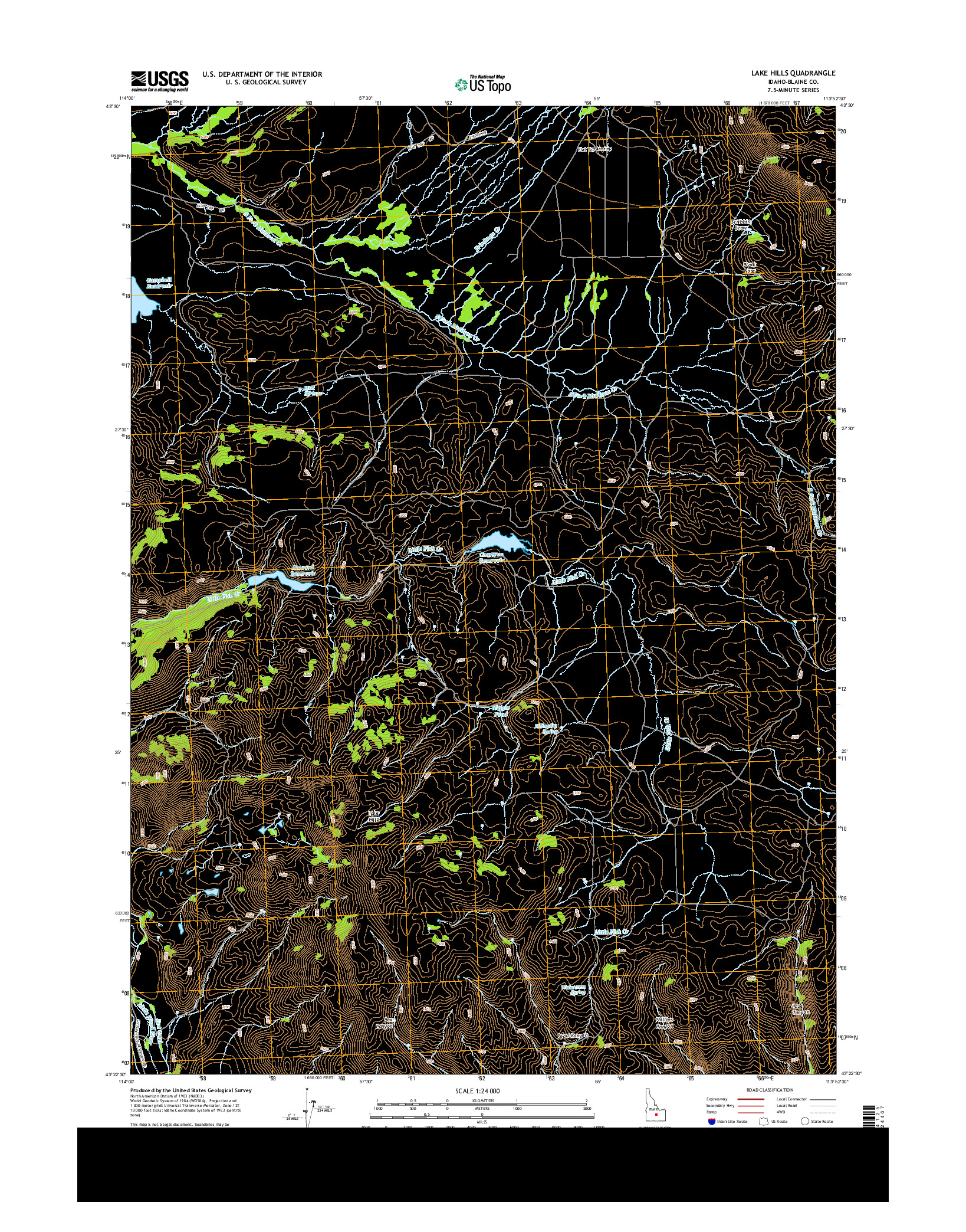 USGS US TOPO 7.5-MINUTE MAP FOR LAKE HILLS, ID 2013