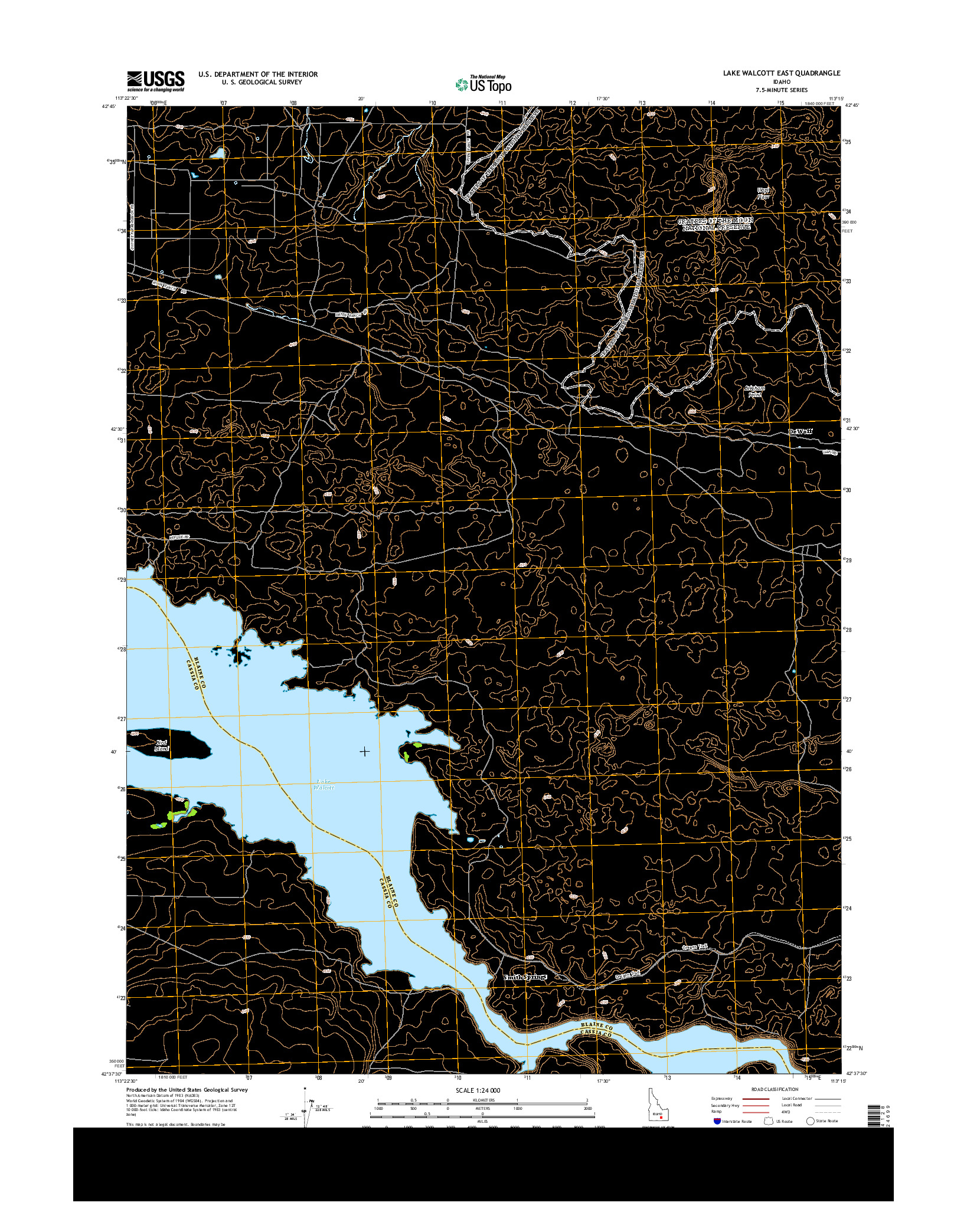 USGS US TOPO 7.5-MINUTE MAP FOR LAKE WALCOTT EAST, ID 2013