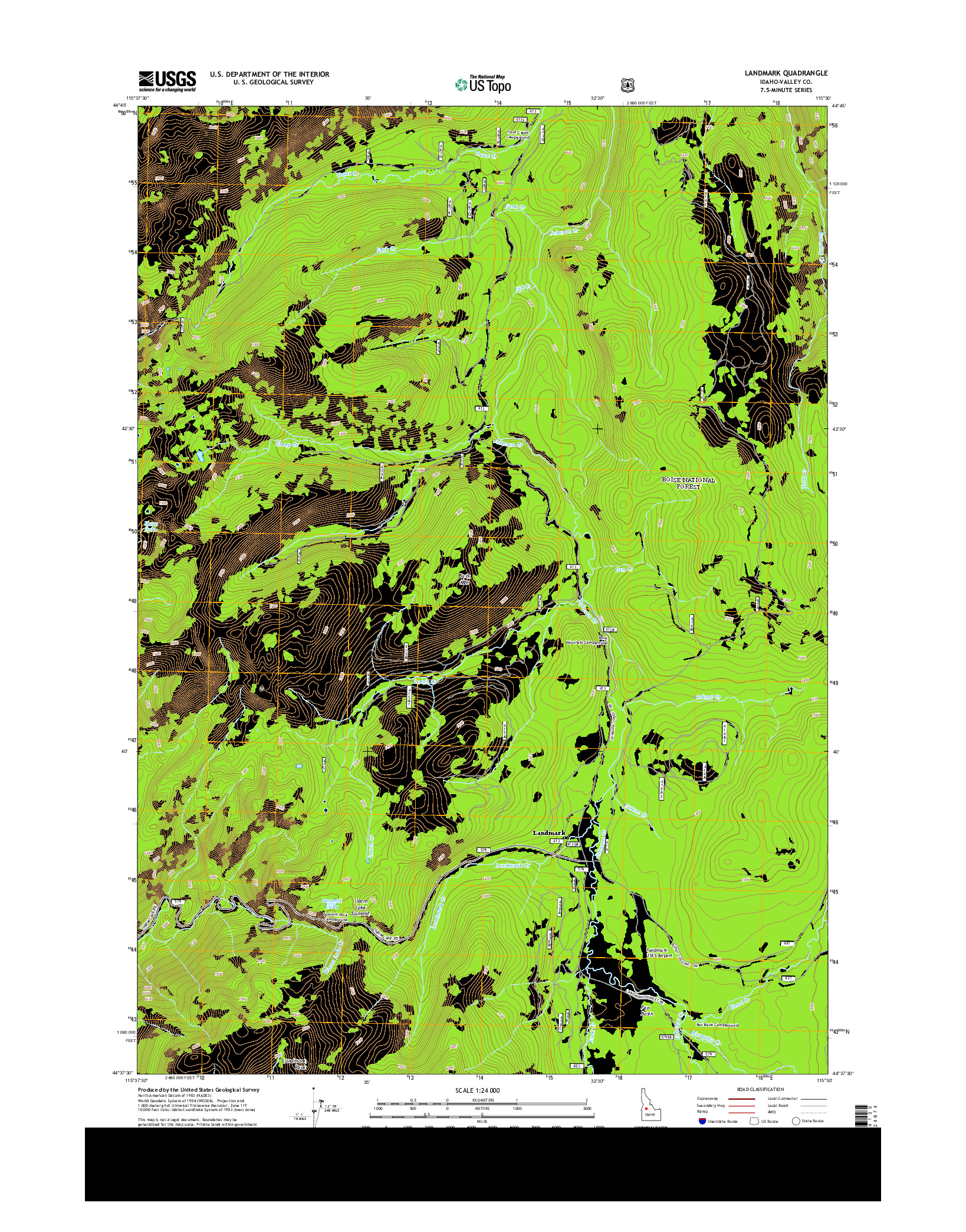 USGS US TOPO 7.5-MINUTE MAP FOR LANDMARK, ID 2013