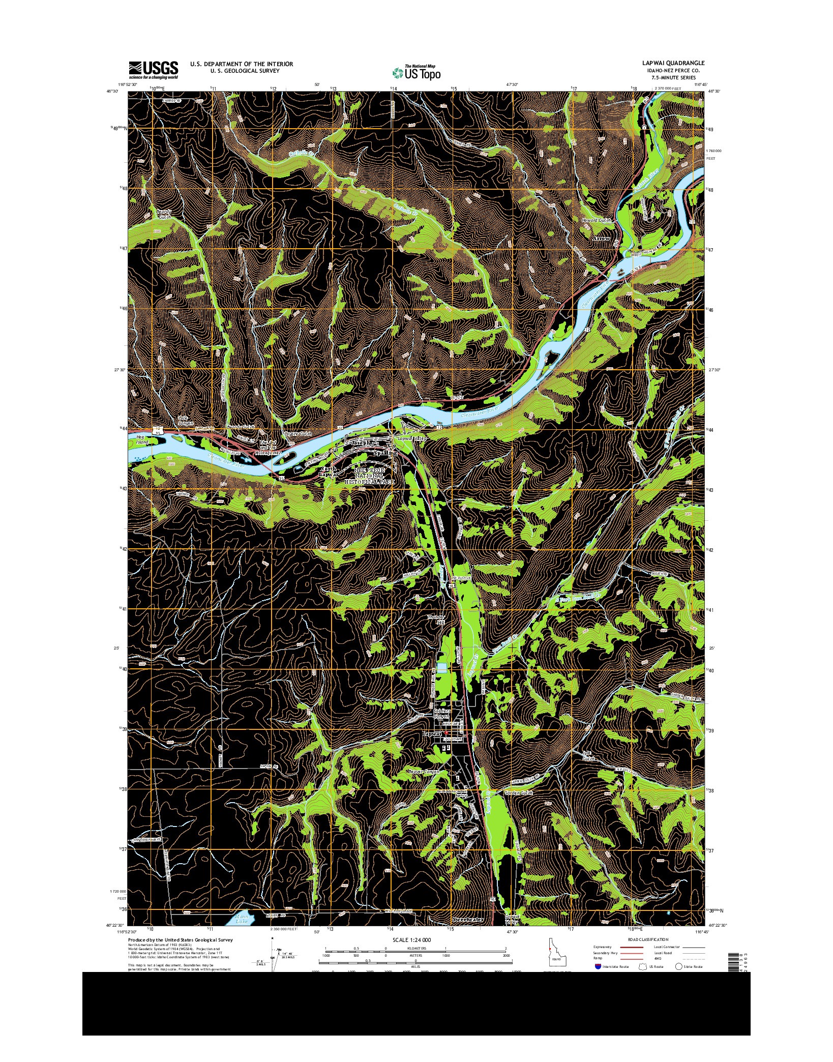 USGS US TOPO 7.5-MINUTE MAP FOR LAPWAI, ID 2013