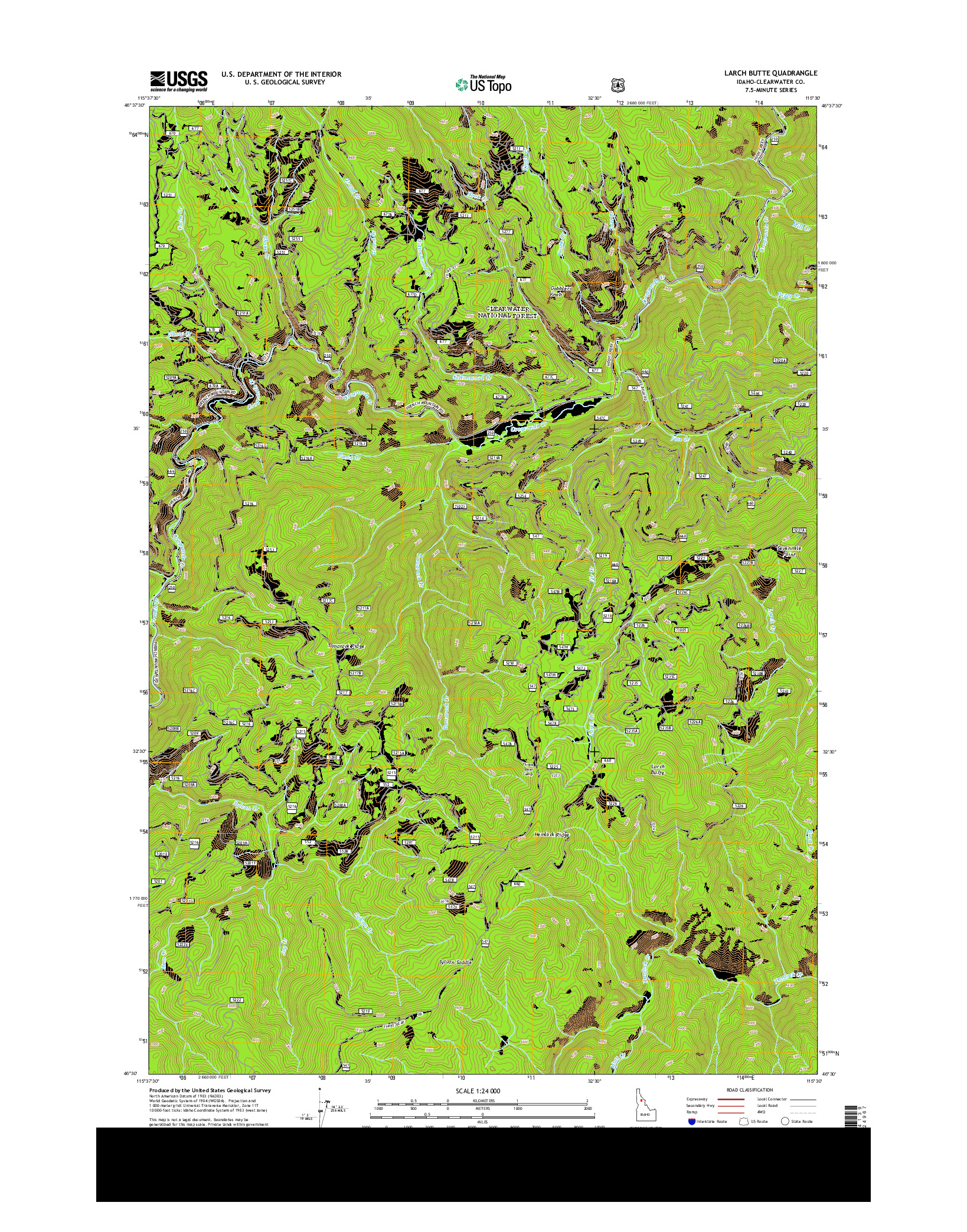 USGS US TOPO 7.5-MINUTE MAP FOR LARCH BUTTE, ID 2013