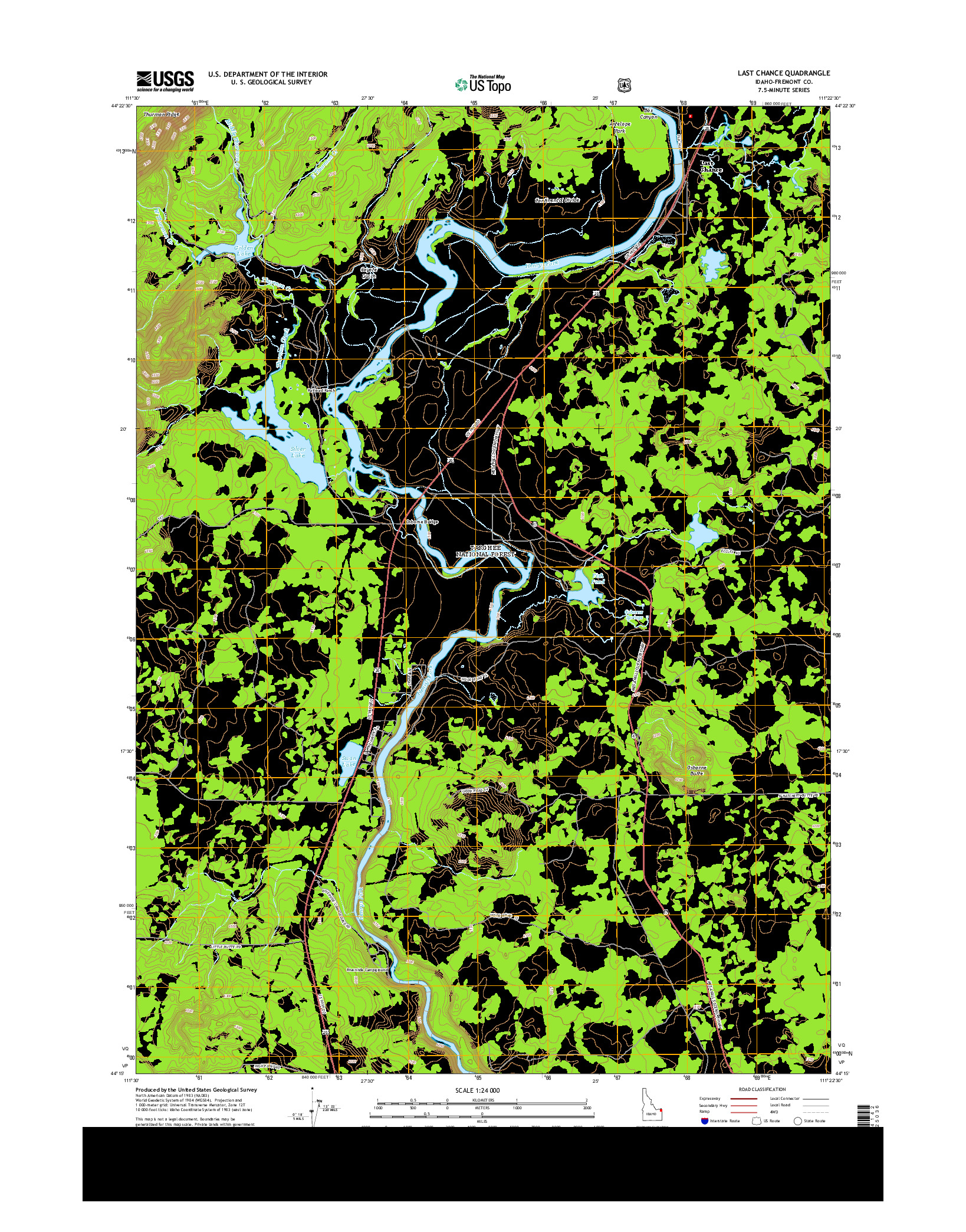 USGS US TOPO 7.5-MINUTE MAP FOR LAST CHANCE, ID 2013