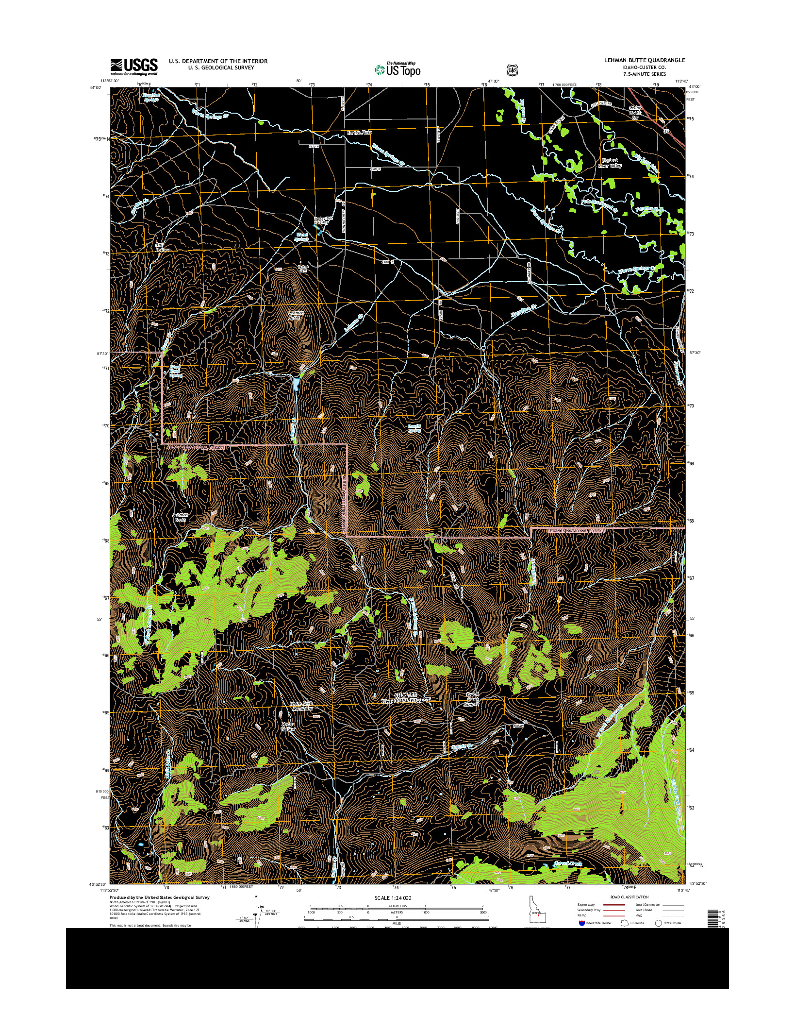 USGS US TOPO 7.5-MINUTE MAP FOR LEHMAN BUTTE, ID 2013