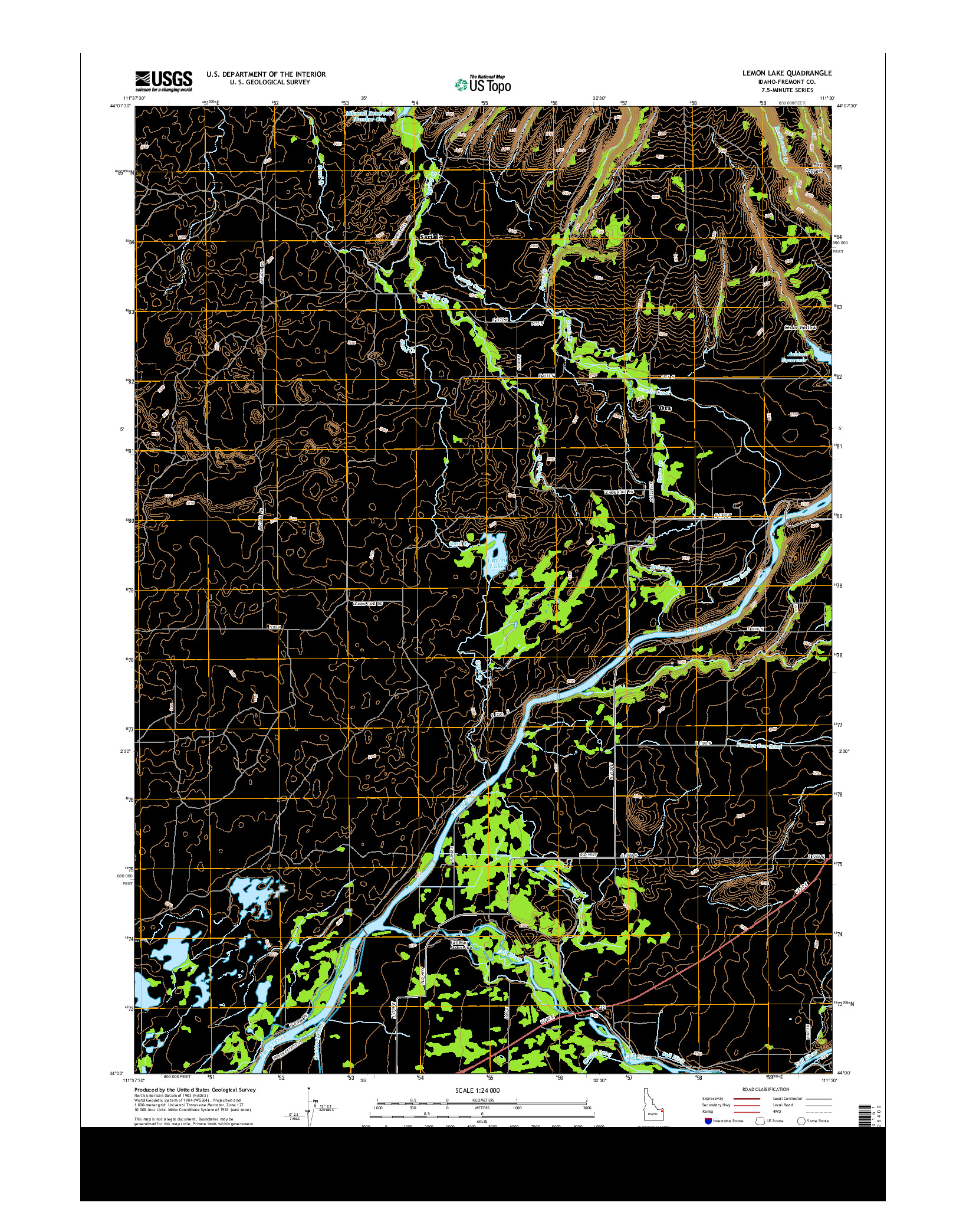 USGS US TOPO 7.5-MINUTE MAP FOR LEMON LAKE, ID 2013