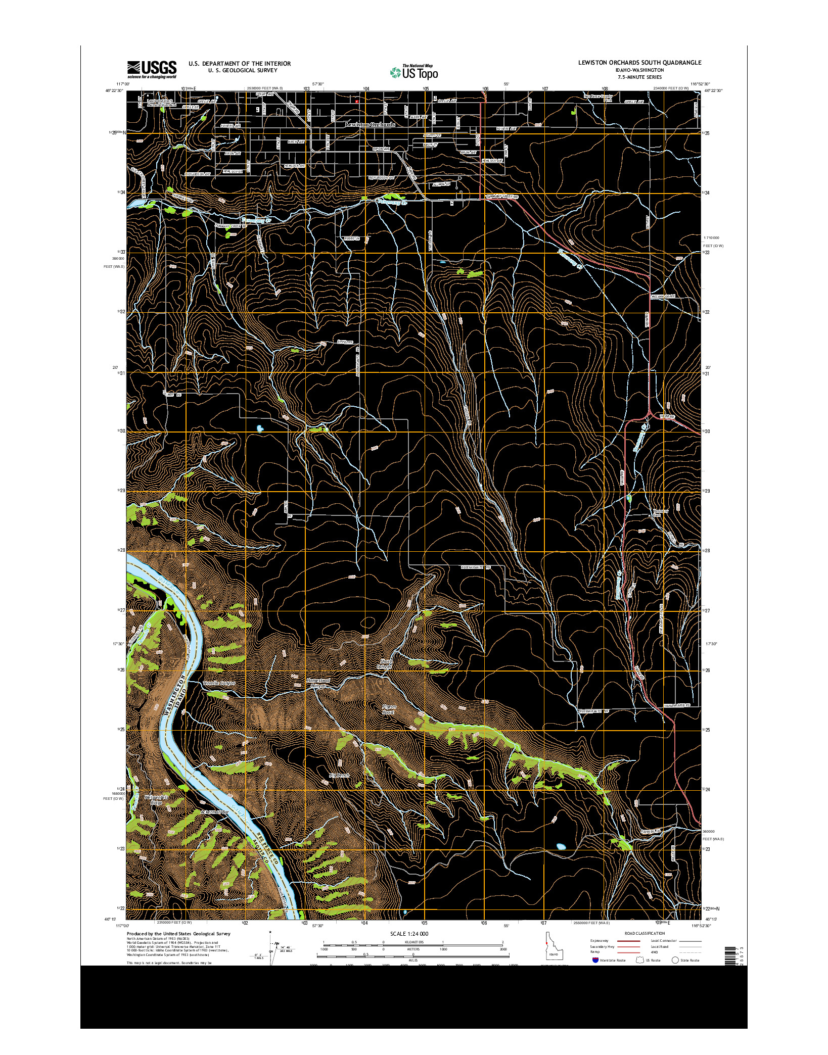 USGS US TOPO 7.5-MINUTE MAP FOR LEWISTON ORCHARDS SOUTH, ID-WA 2013