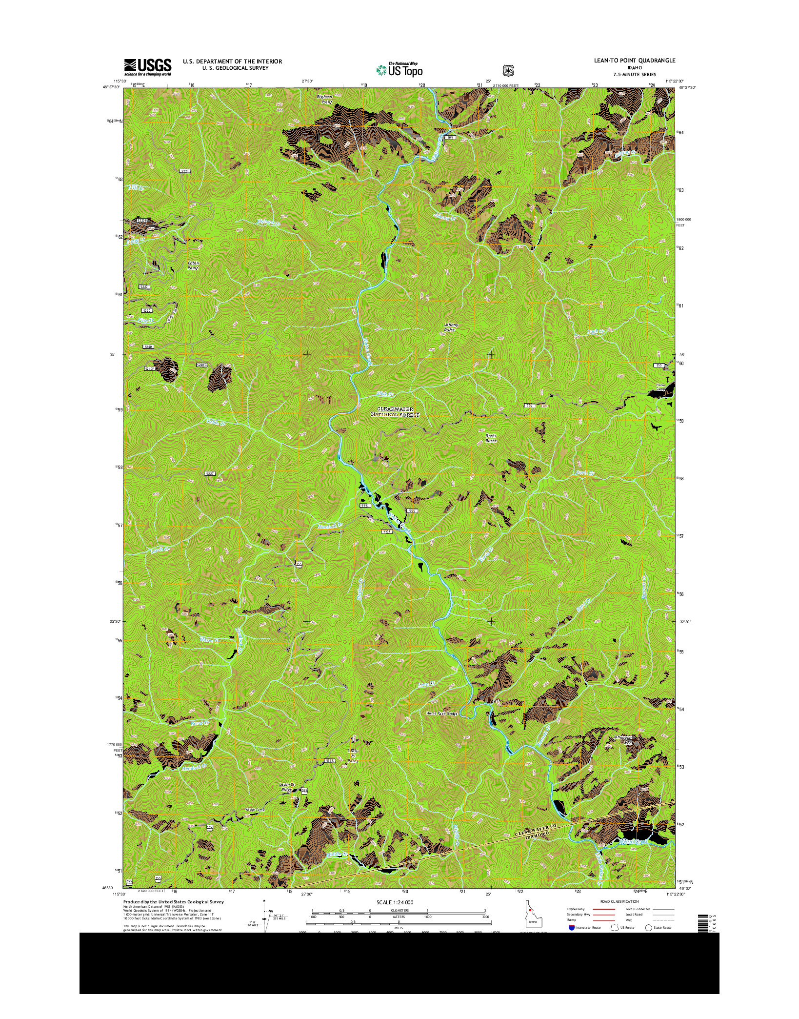 USGS US TOPO 7.5-MINUTE MAP FOR LEAN-TO POINT, ID 2013