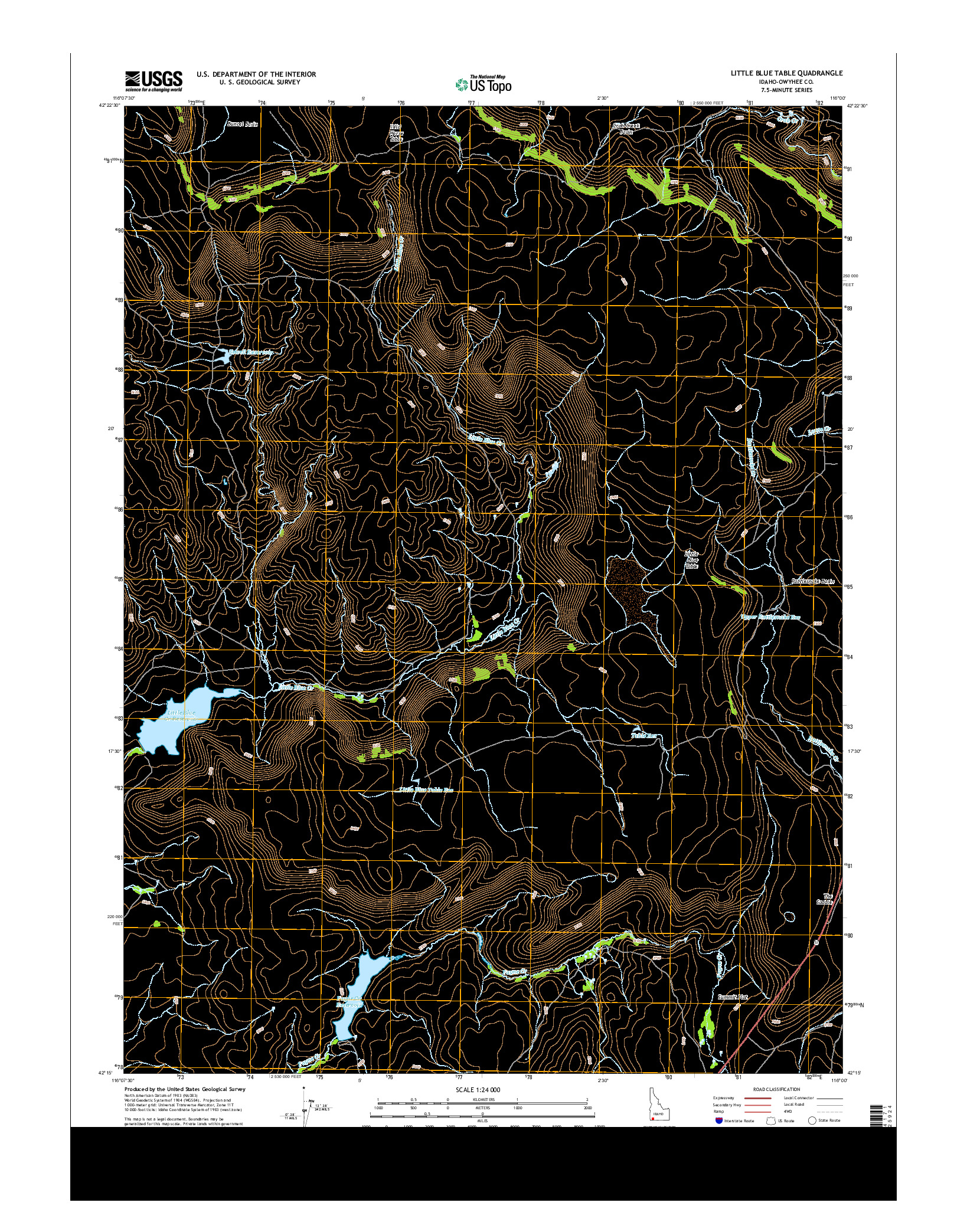 USGS US TOPO 7.5-MINUTE MAP FOR LITTLE BLUE TABLE, ID 2013