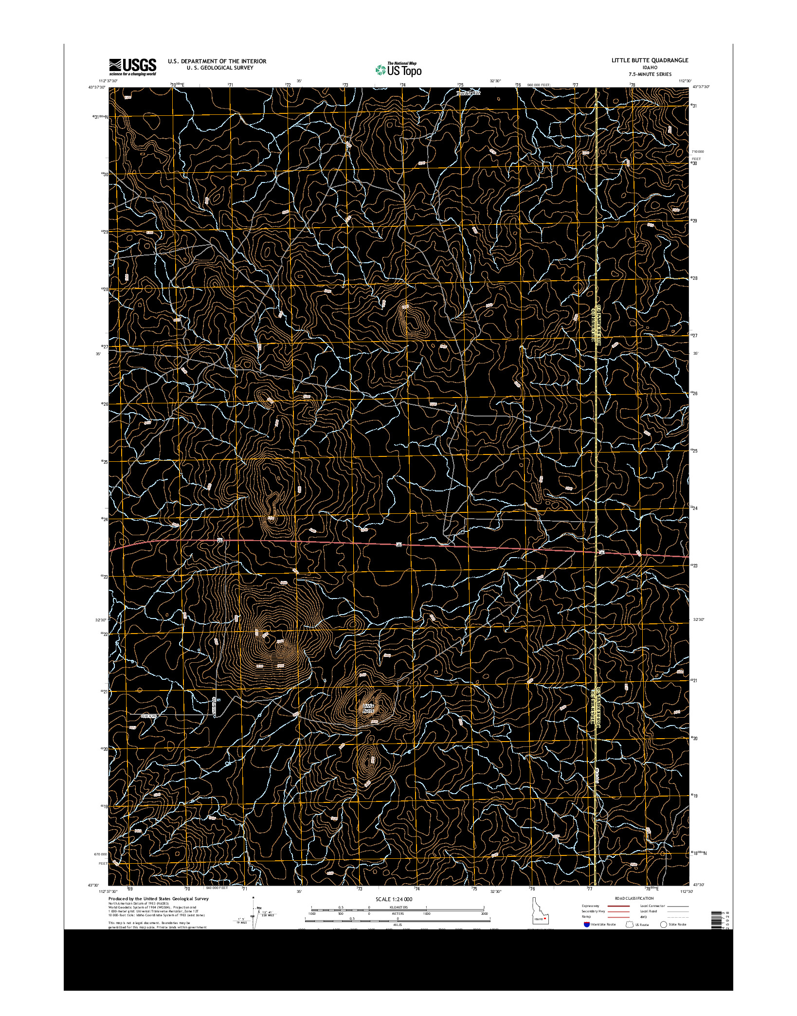 USGS US TOPO 7.5-MINUTE MAP FOR LITTLE BUTTE, ID 2013