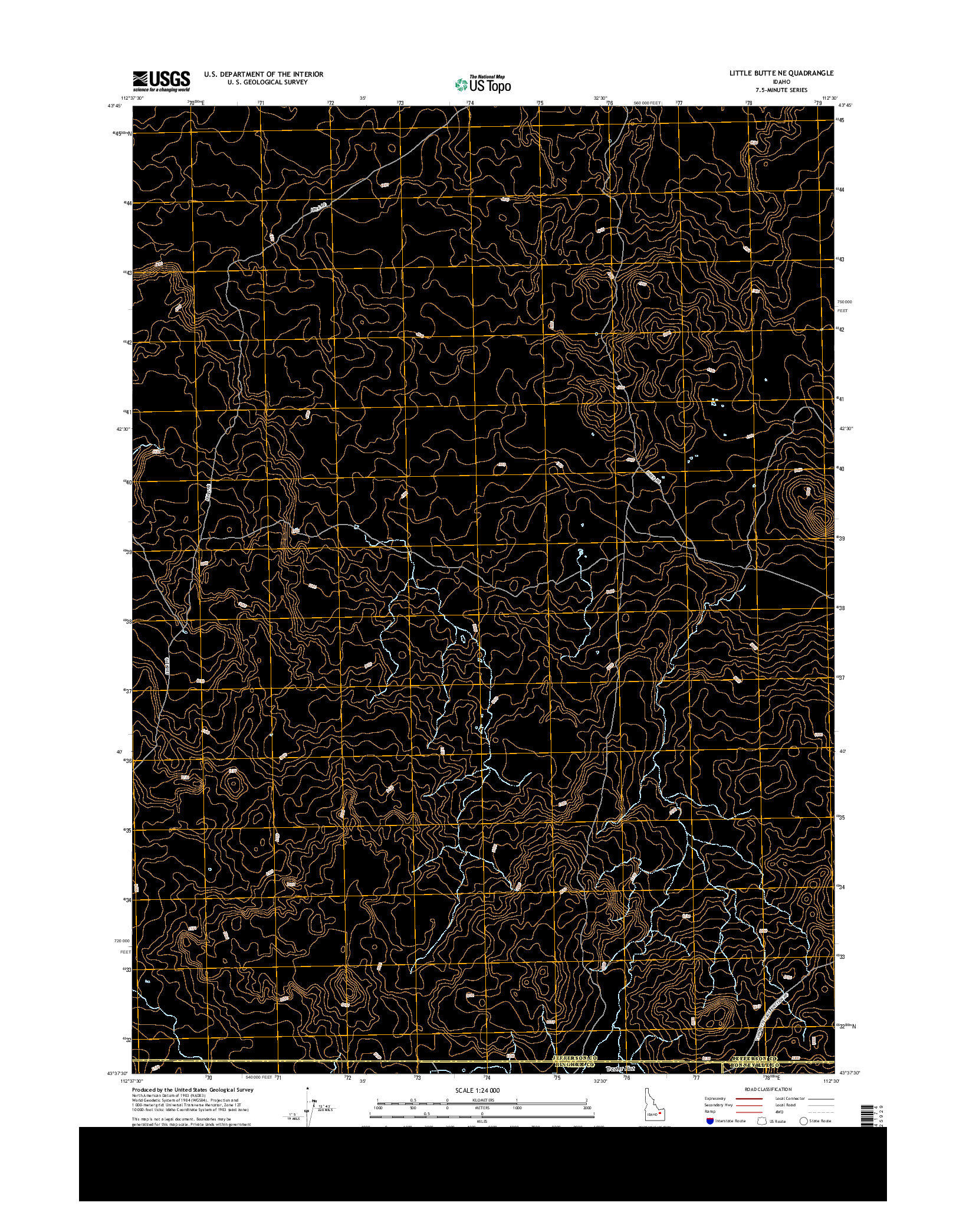 USGS US TOPO 7.5-MINUTE MAP FOR LITTLE BUTTE NE, ID 2013
