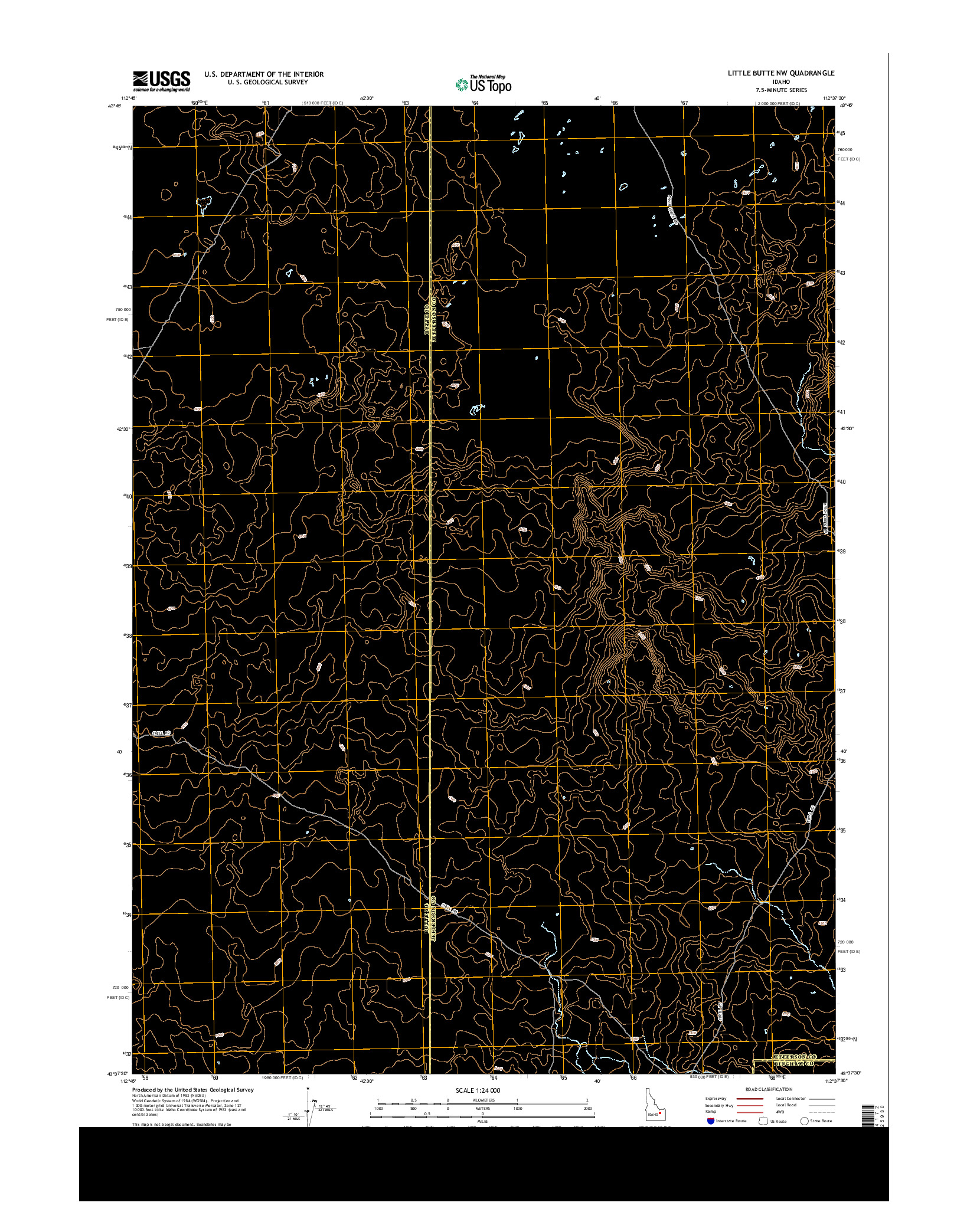 USGS US TOPO 7.5-MINUTE MAP FOR LITTLE BUTTE NW, ID 2013