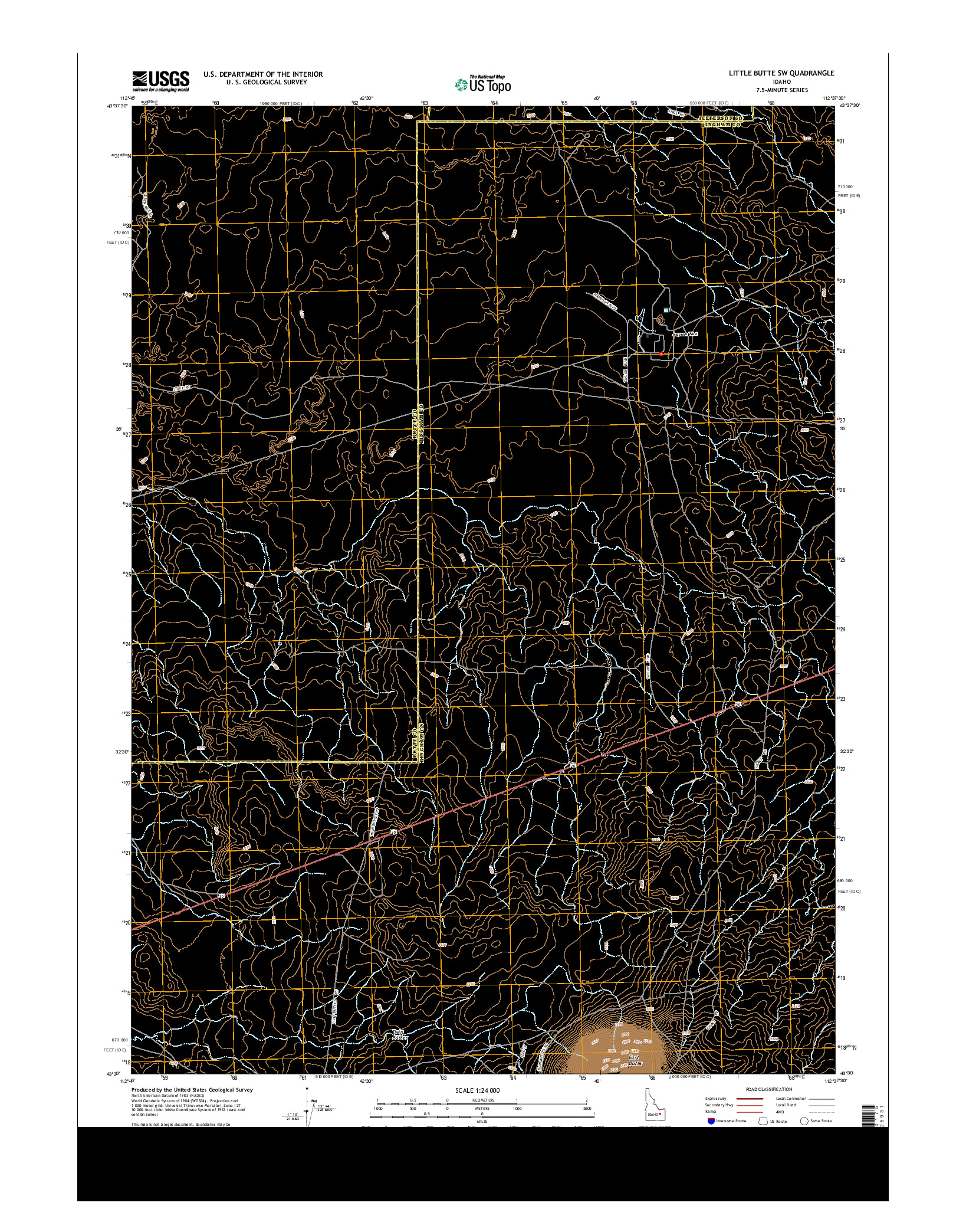 USGS US TOPO 7.5-MINUTE MAP FOR LITTLE BUTTE SW, ID 2013