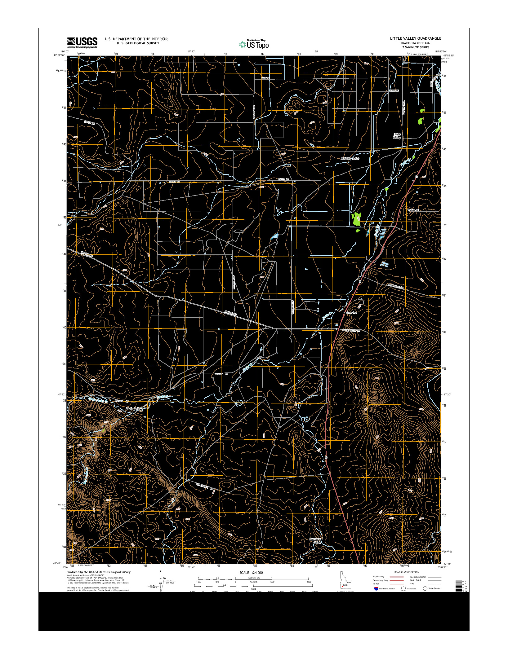 USGS US TOPO 7.5-MINUTE MAP FOR LITTLE VALLEY, ID 2013