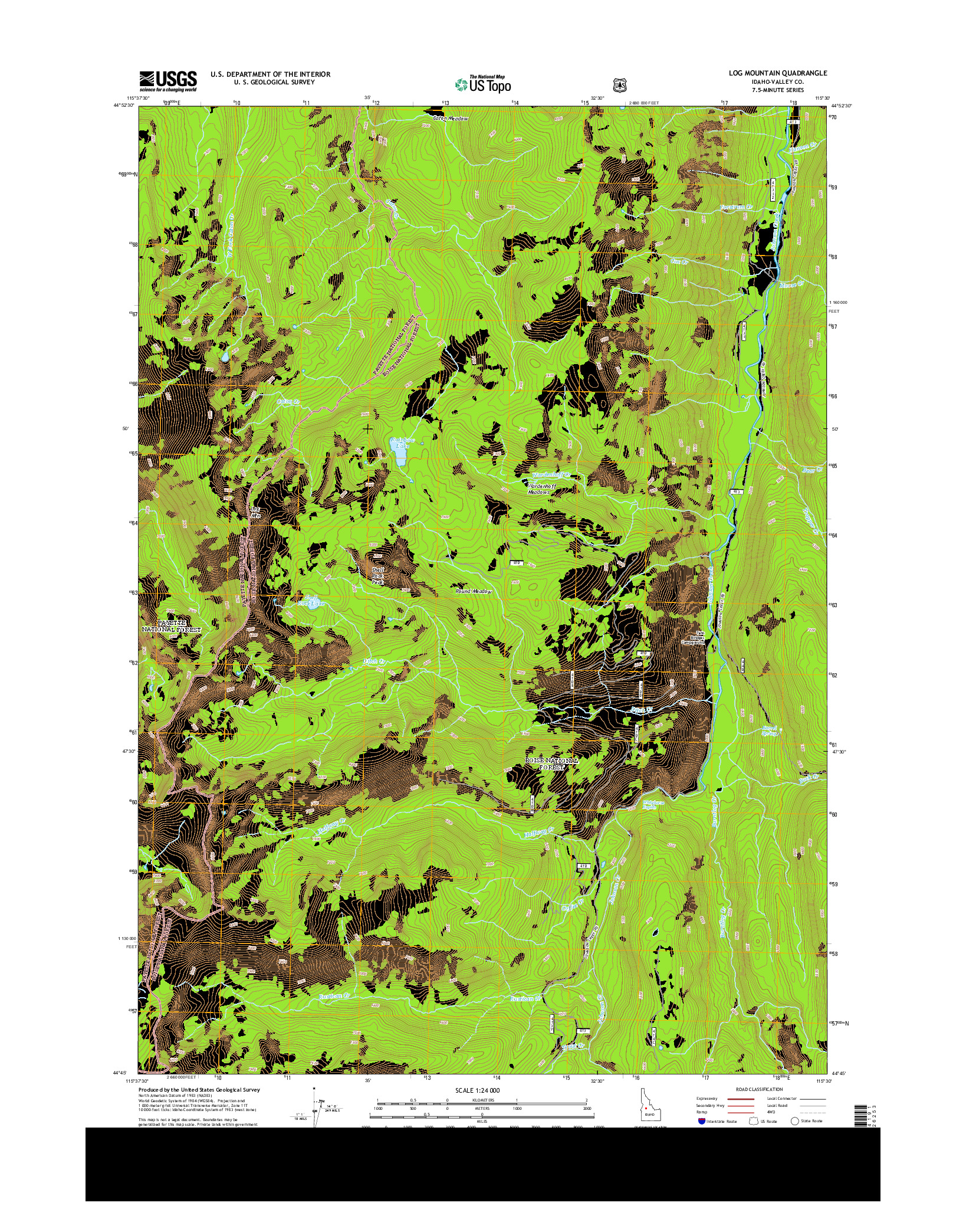 USGS US TOPO 7.5-MINUTE MAP FOR LOG MOUNTAIN, ID 2013