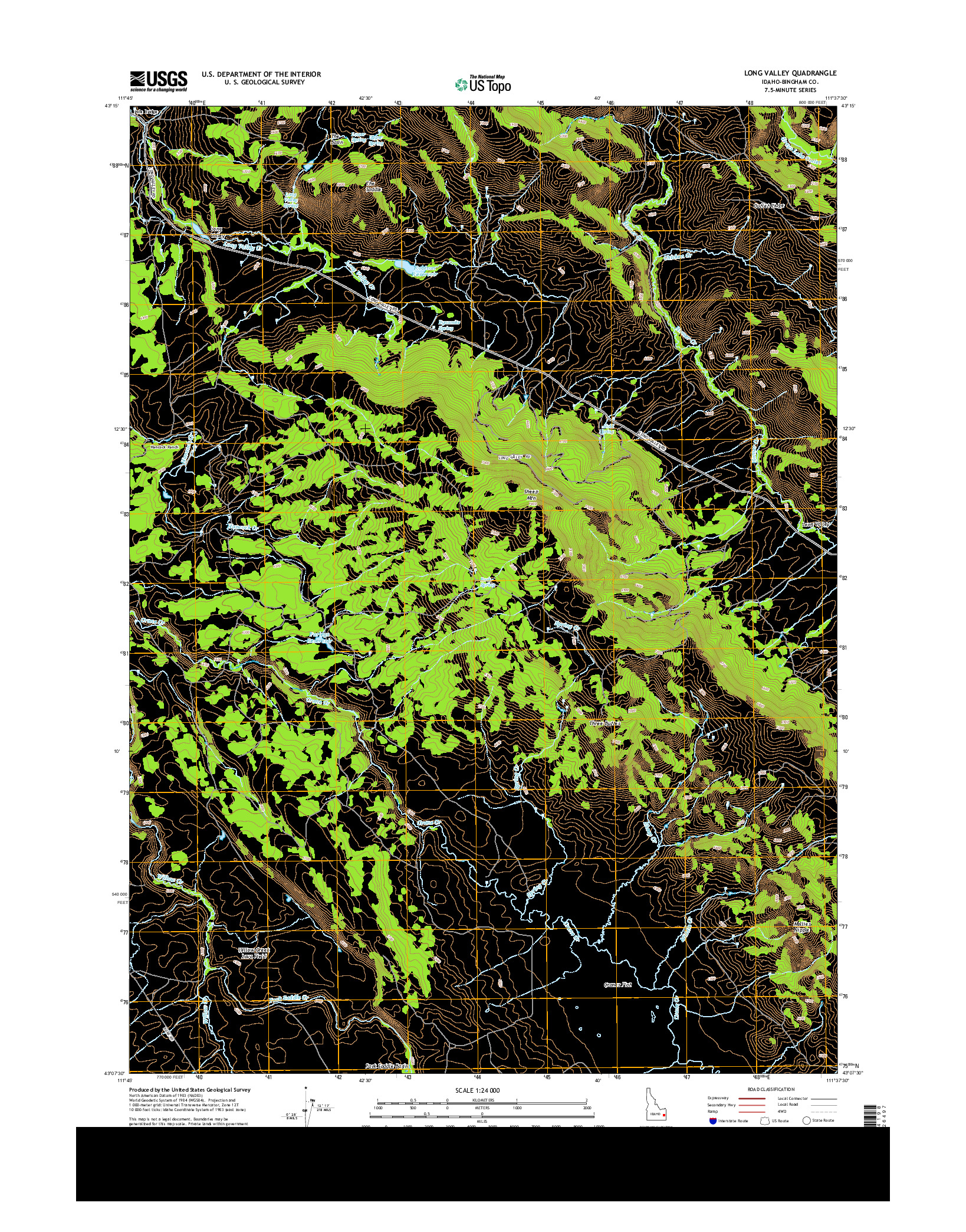 USGS US TOPO 7.5-MINUTE MAP FOR LONG VALLEY, ID 2013