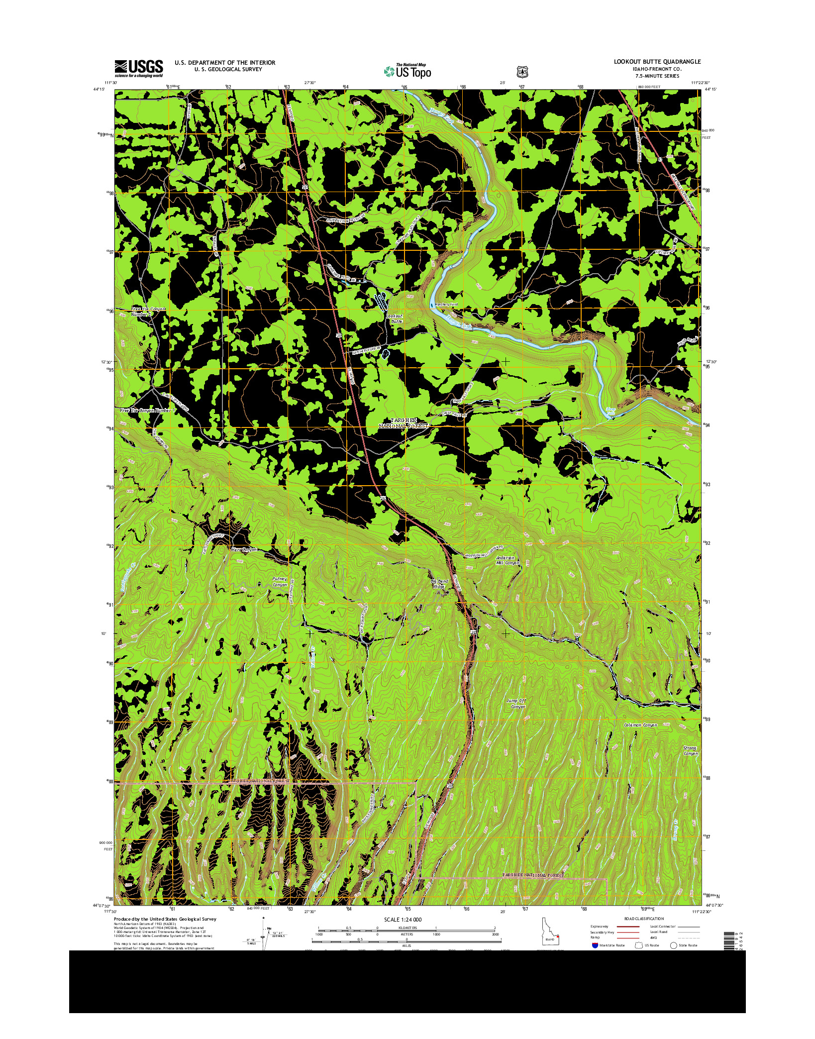 USGS US TOPO 7.5-MINUTE MAP FOR LOOKOUT BUTTE, ID 2013