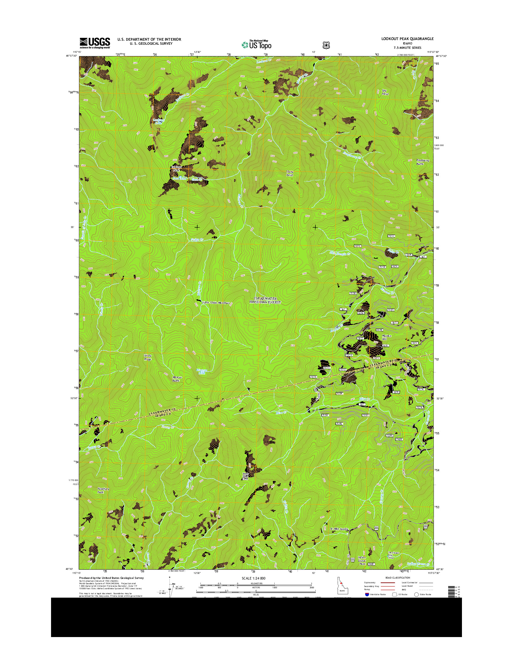 USGS US TOPO 7.5-MINUTE MAP FOR LOOKOUT PEAK, ID 2013