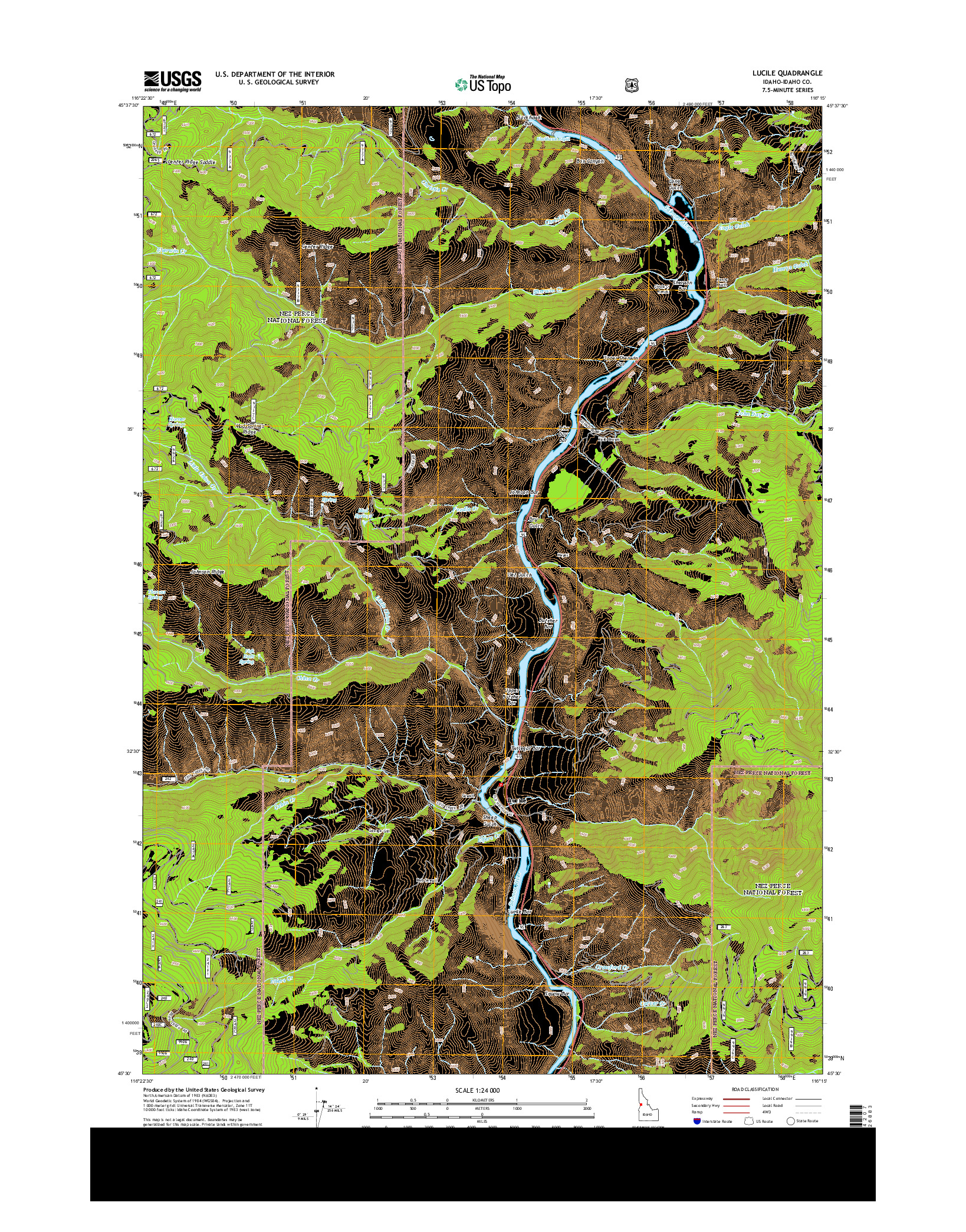 USGS US TOPO 7.5-MINUTE MAP FOR LUCILE, ID 2013