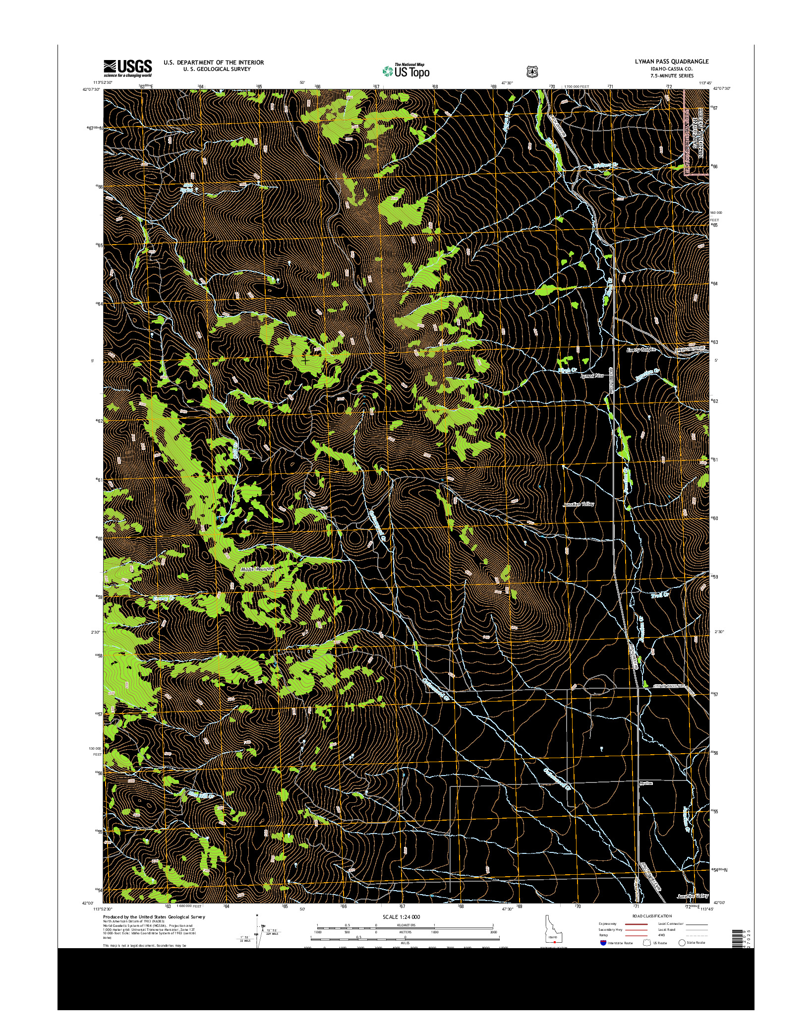USGS US TOPO 7.5-MINUTE MAP FOR LYMAN PASS, ID 2013
