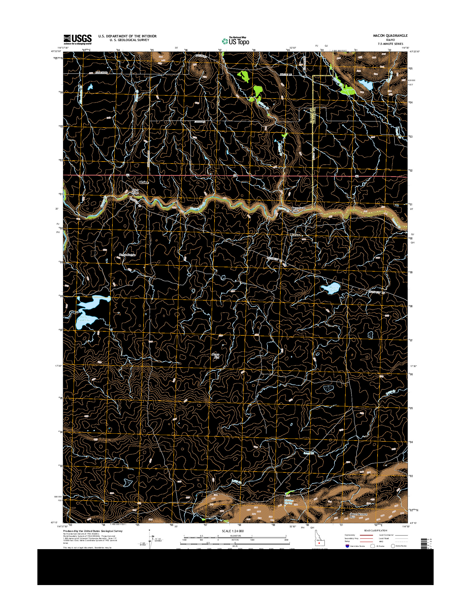 USGS US TOPO 7.5-MINUTE MAP FOR MACON, ID 2013