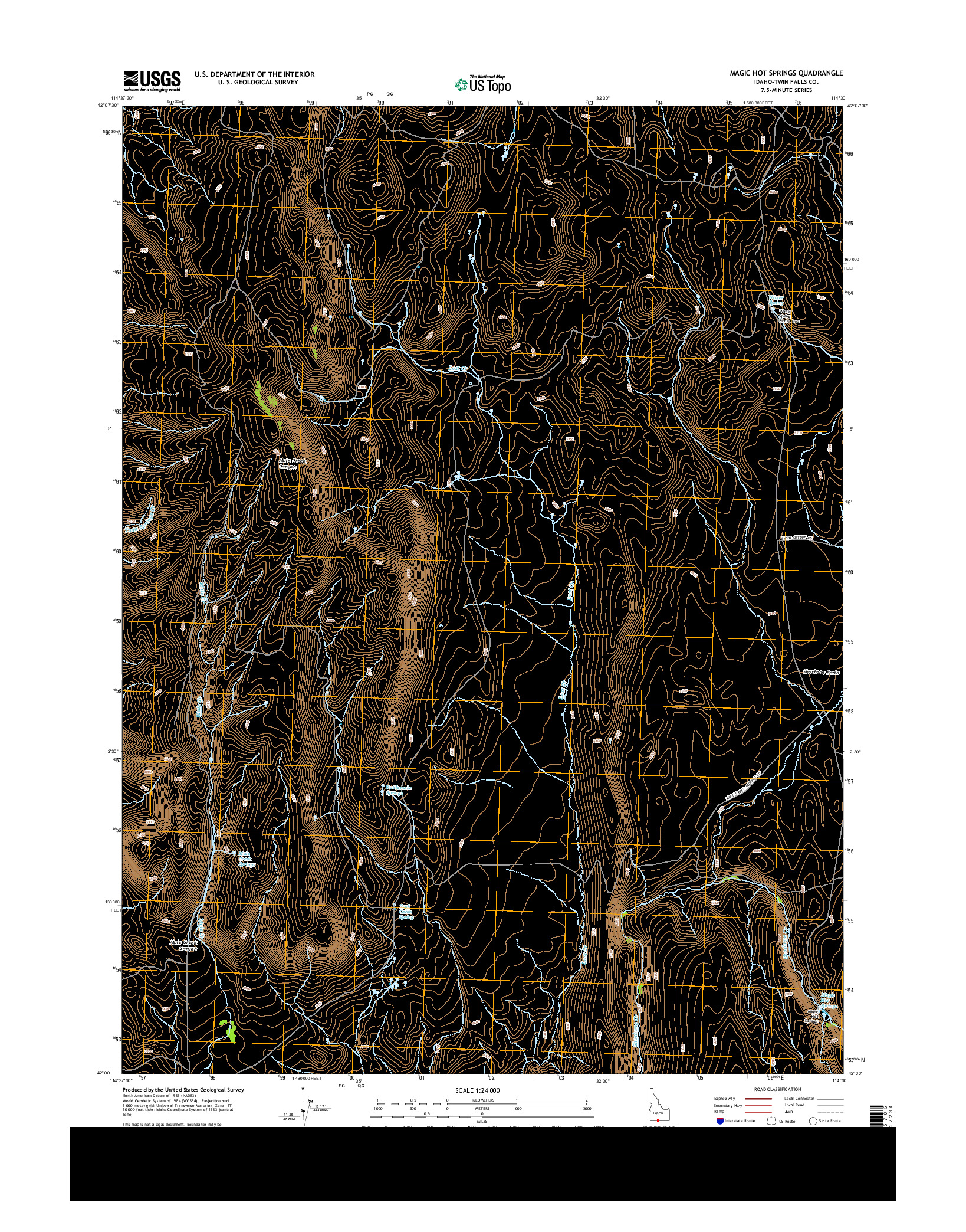 USGS US TOPO 7.5-MINUTE MAP FOR MAGIC HOT SPRINGS, ID 2013