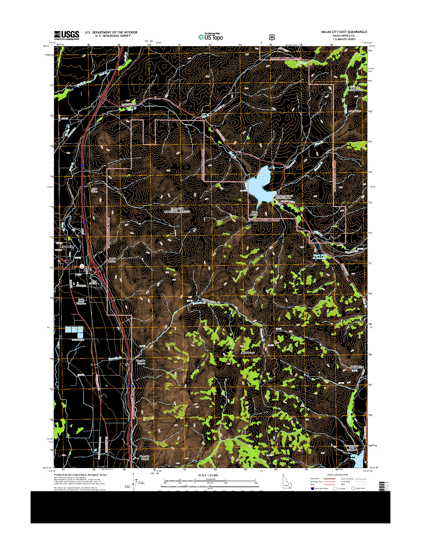 USGS US TOPO 7.5-MINUTE MAP FOR MALAD CITY EAST, ID 2013