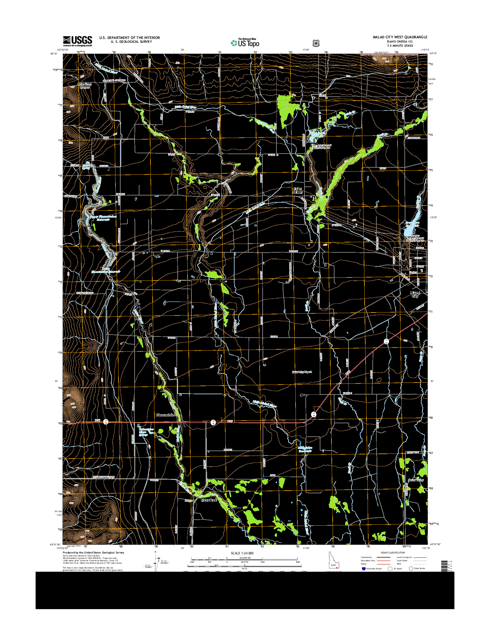 USGS US TOPO 7.5-MINUTE MAP FOR MALAD CITY WEST, ID 2013