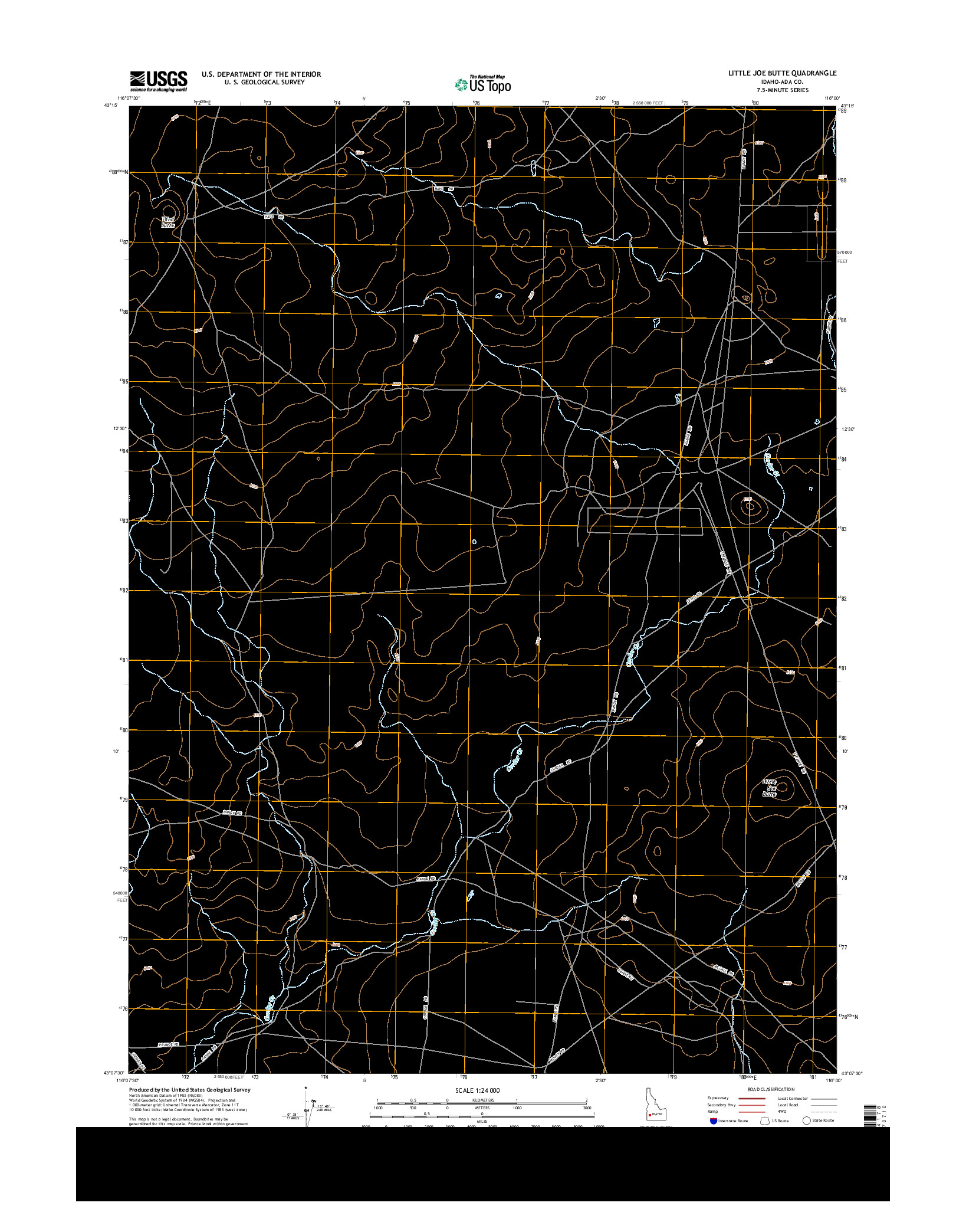 USGS US TOPO 7.5-MINUTE MAP FOR LITTLE JOE BUTTE, ID 2013