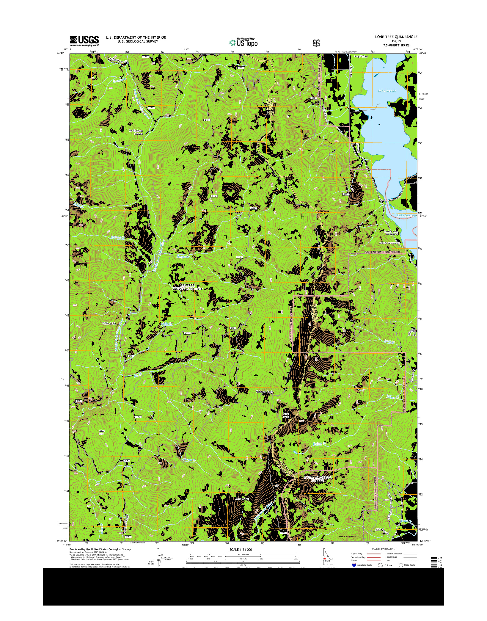 USGS US TOPO 7.5-MINUTE MAP FOR LONE TREE, ID 2013