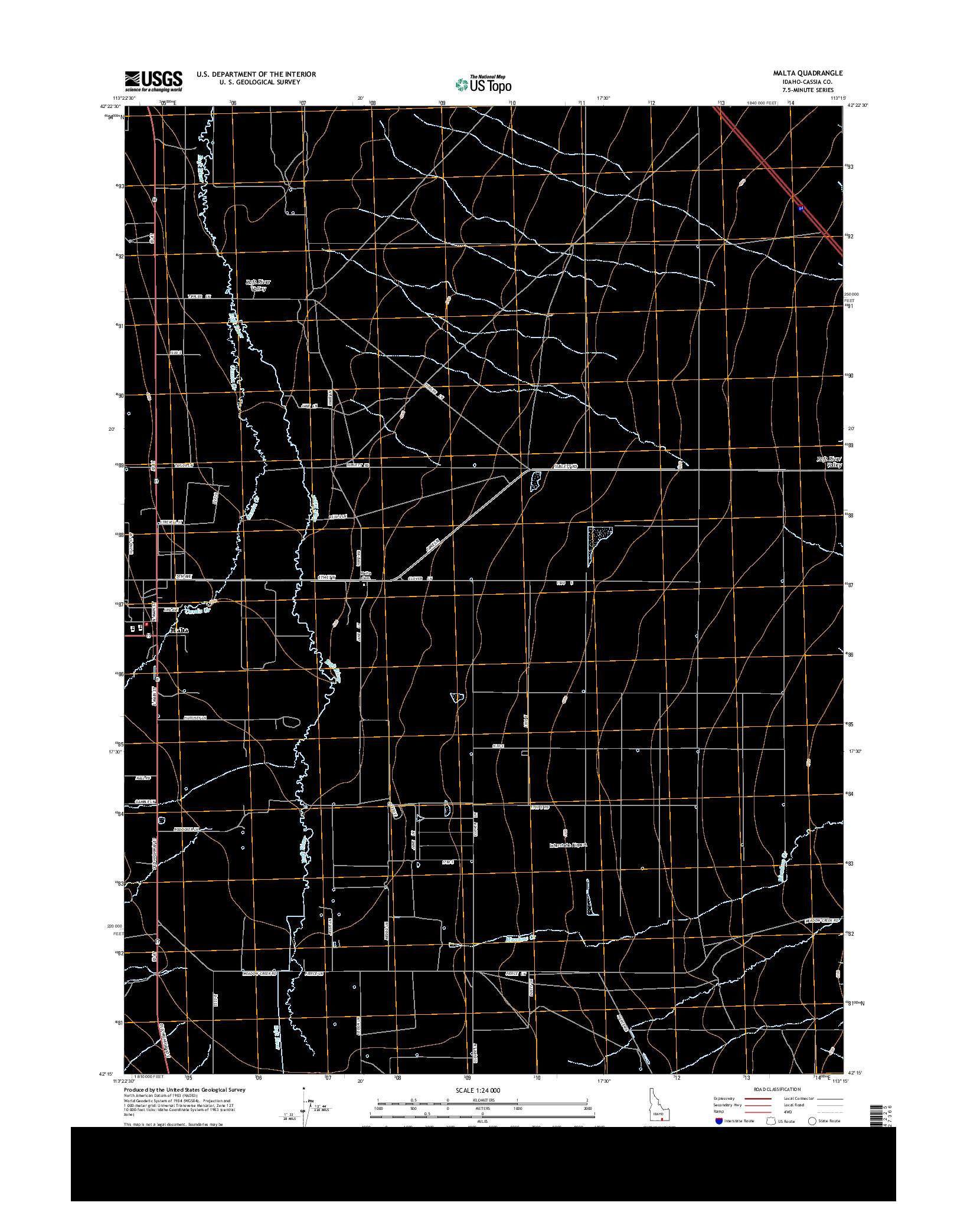 USGS US TOPO 7.5-MINUTE MAP FOR MALTA, ID 2013