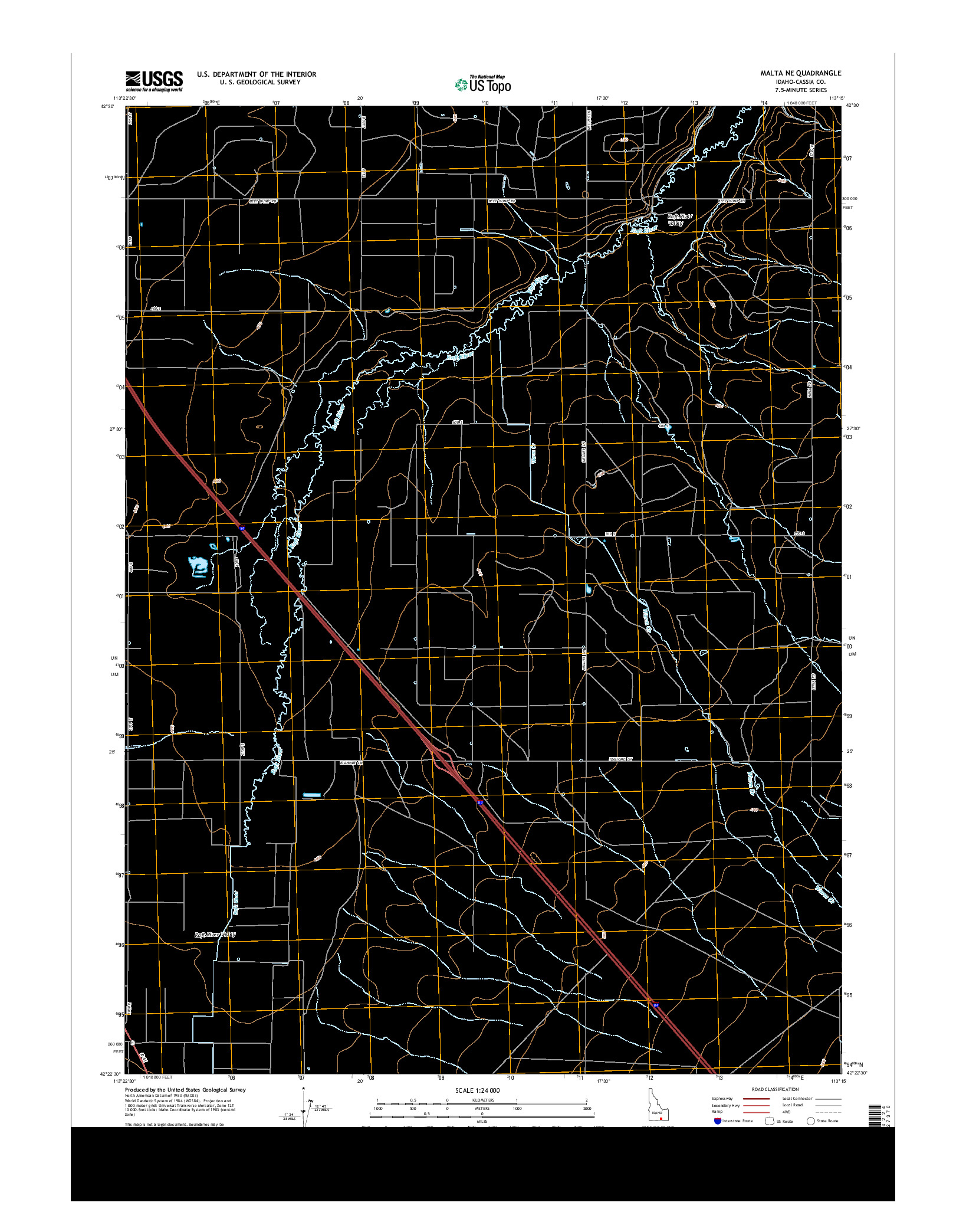 USGS US TOPO 7.5-MINUTE MAP FOR MALTA NE, ID 2013