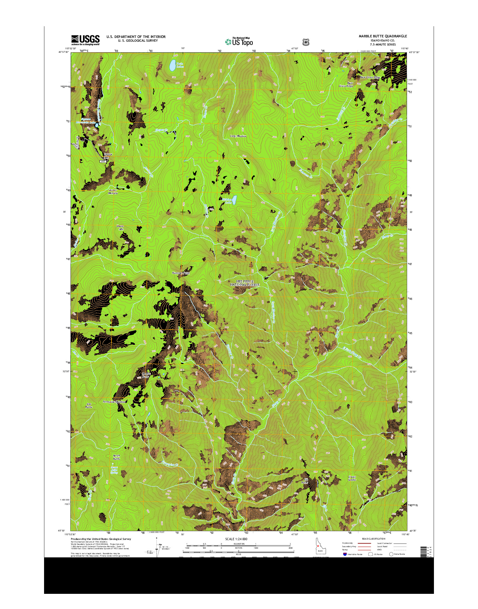 USGS US TOPO 7.5-MINUTE MAP FOR MARBLE BUTTE, ID 2013