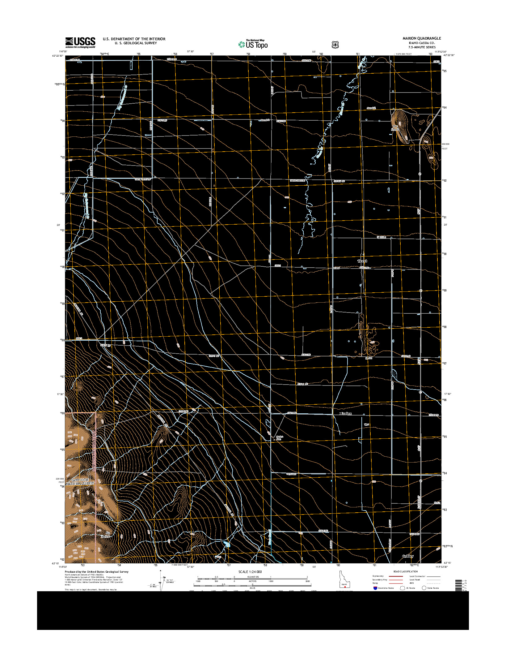 USGS US TOPO 7.5-MINUTE MAP FOR MARION, ID 2013