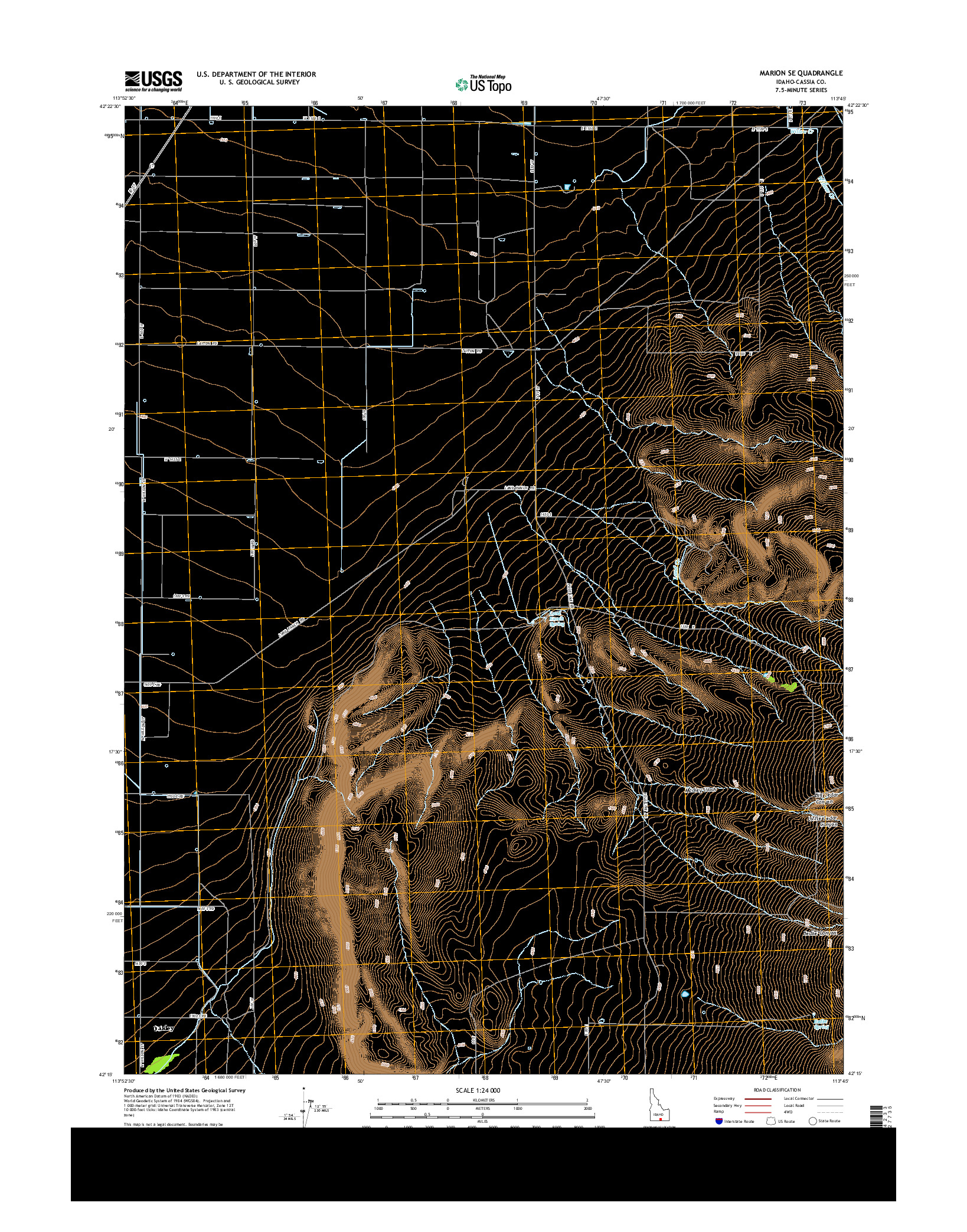 USGS US TOPO 7.5-MINUTE MAP FOR MARION SE, ID 2013